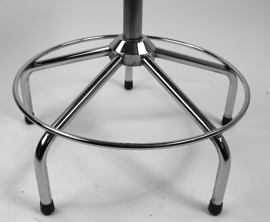 20th Century Adjustable Swivel Architects Drafting Stool Made in Italy