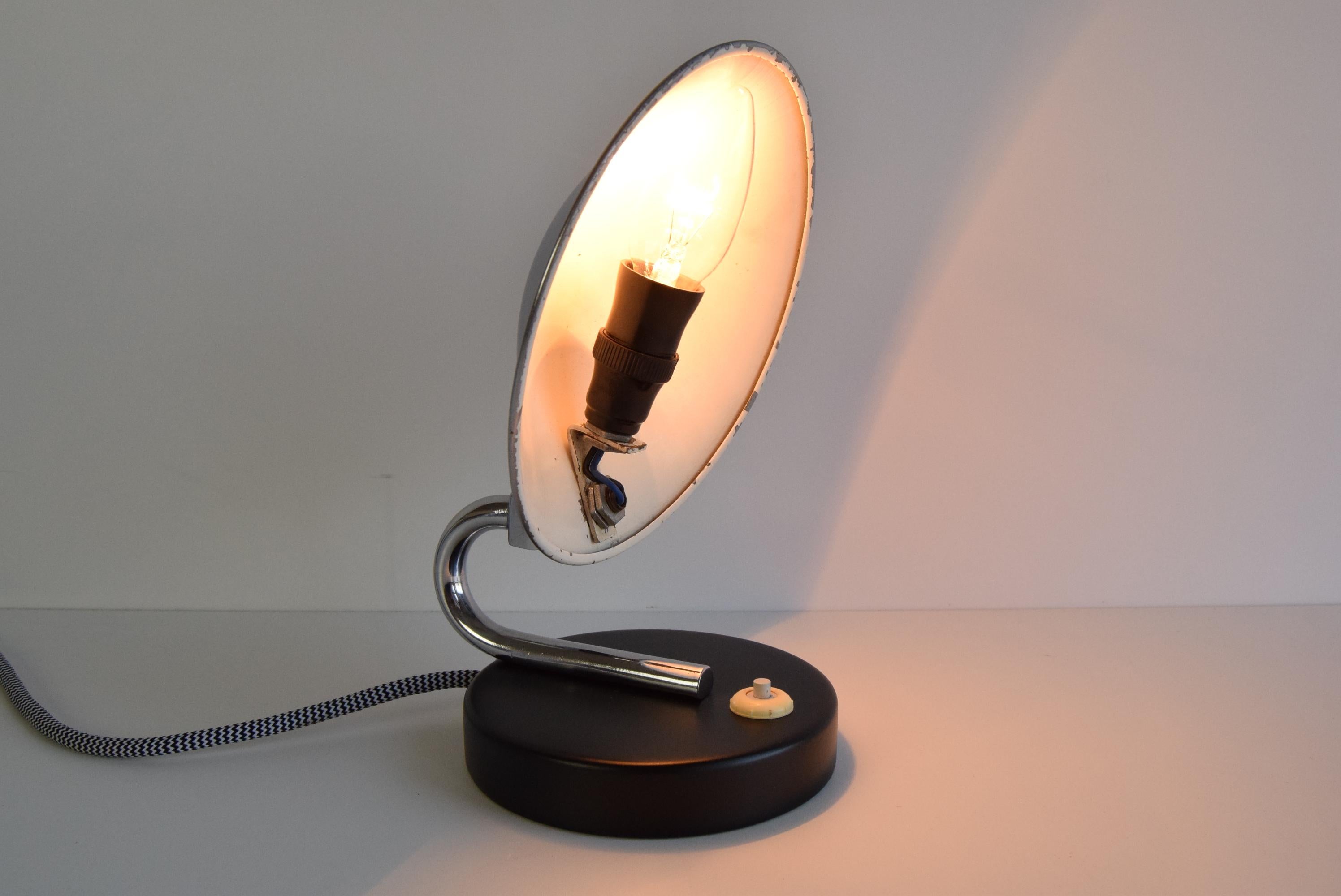 Czech Adjustable Table/Bedside Lamp, by Napako, 1930's. For Sale