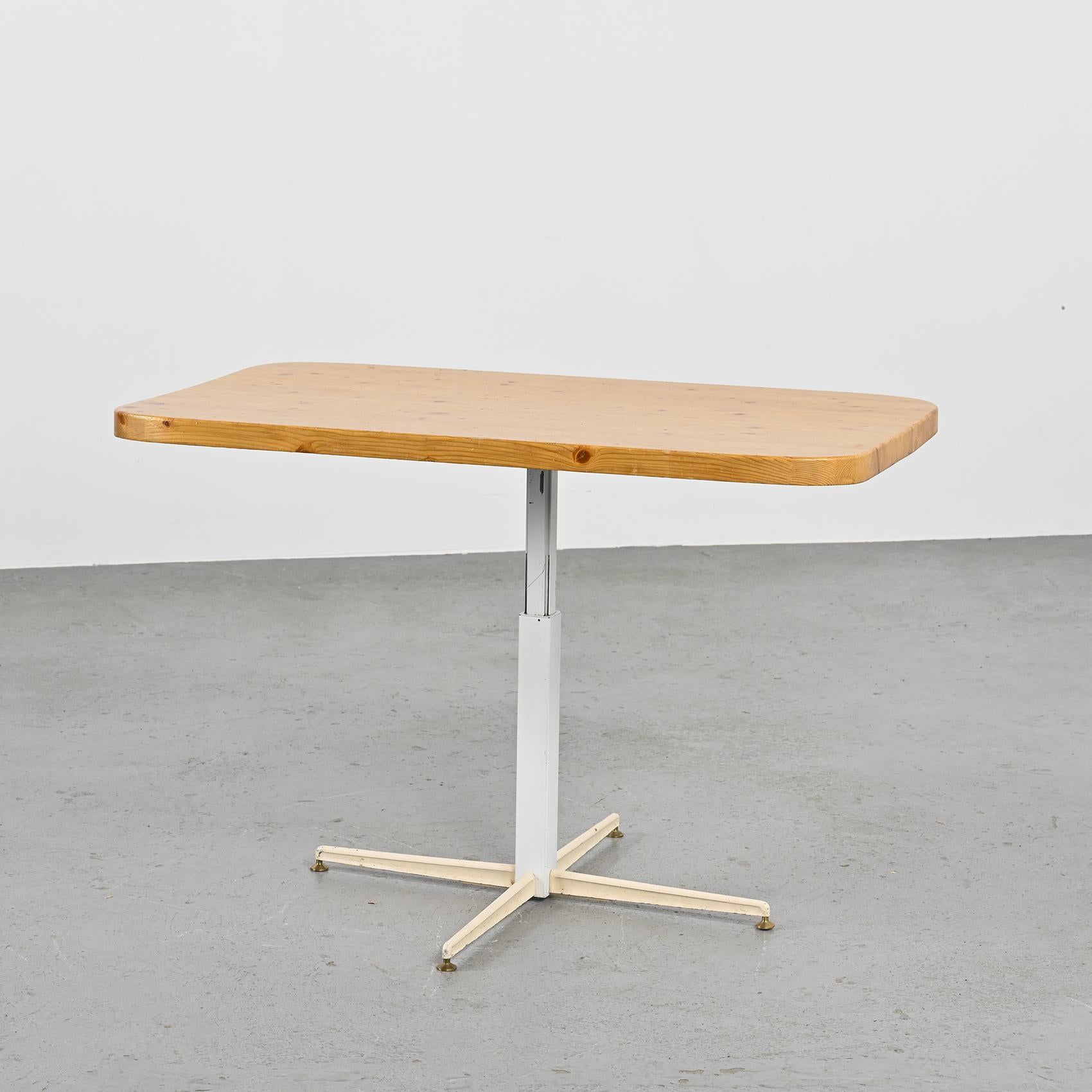 French Adjustable table by Charlotte Perriand for les Arcs, circa 1973