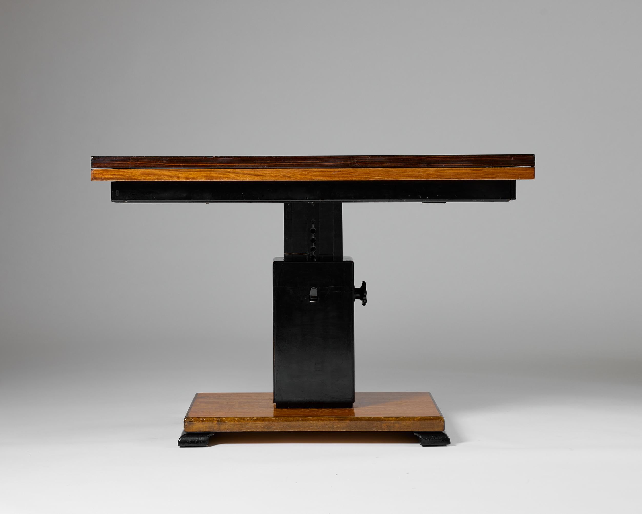 Mid-20th Century Adjustable table 'Ideal table', designed by Otto Wretling, Sweden, 1930s For Sale