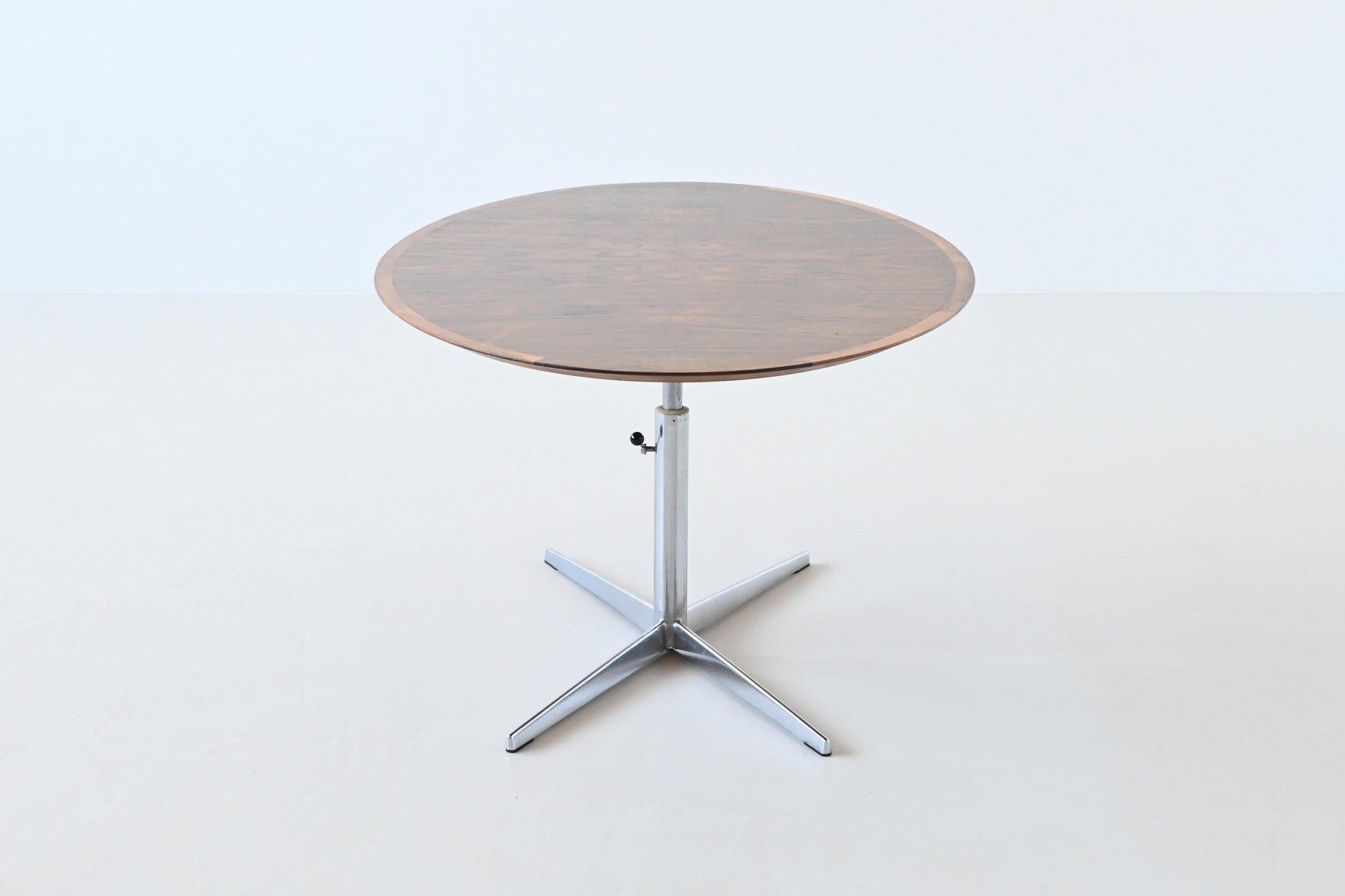 Polychromed Adjustable Table in Rosewood Wilhelm Renz Style, Germany, 1960