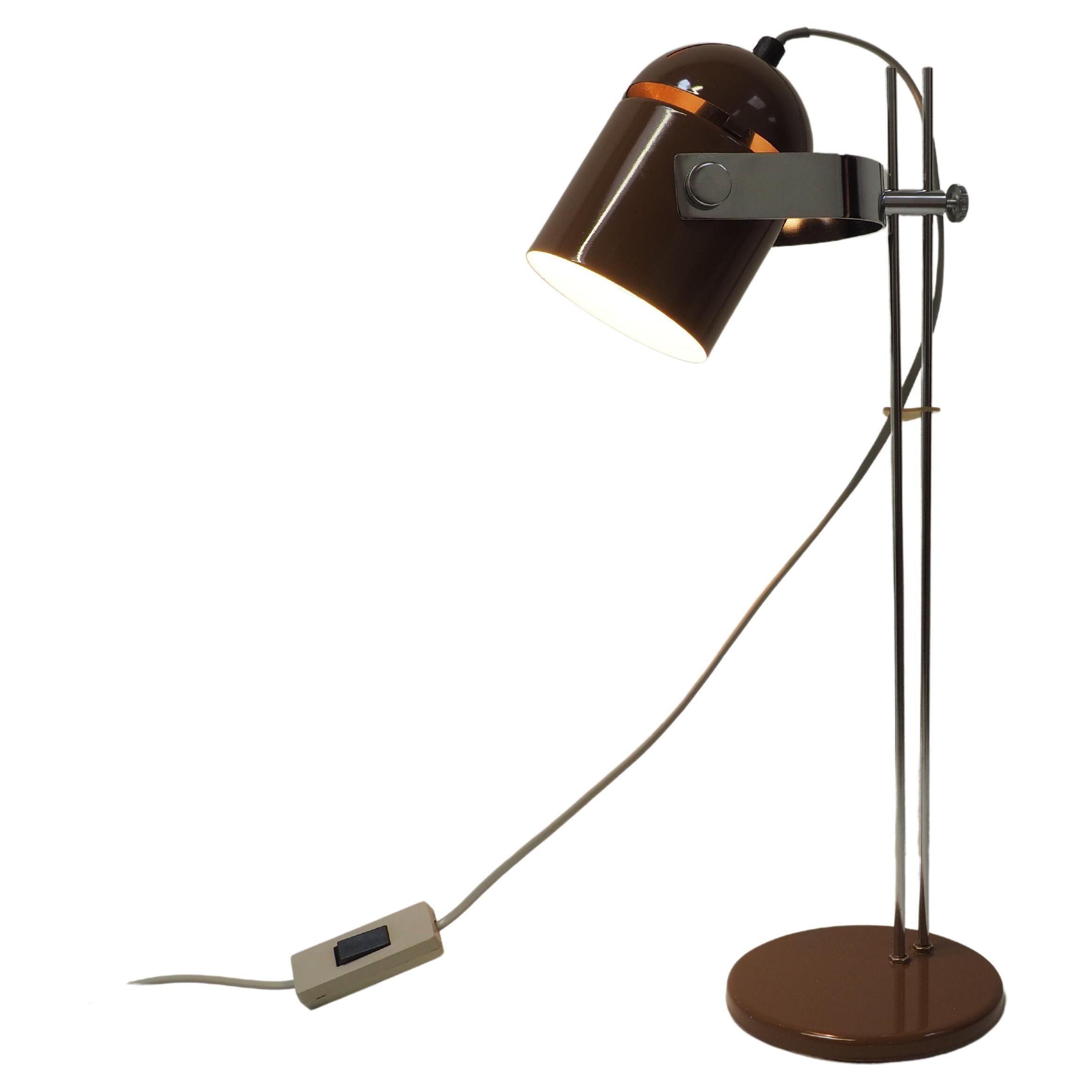 Made by Stanislav Indra for Combi Lux, Czechoslovakia, 1970's.
Made of metal, chrome.
Re-polished to perfection.
Fully functional, ready to use.
Brown colorway.