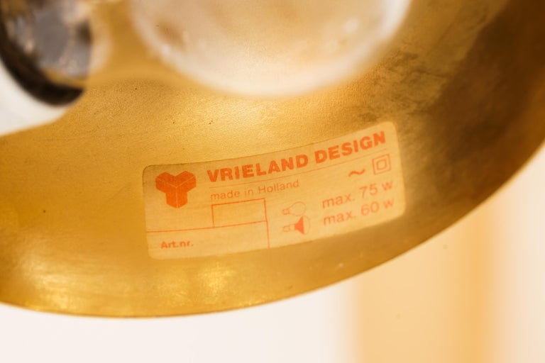Superbe Lampe De Bureau Vrieland Design Holland Vintage Années 80 - Cuivrée
