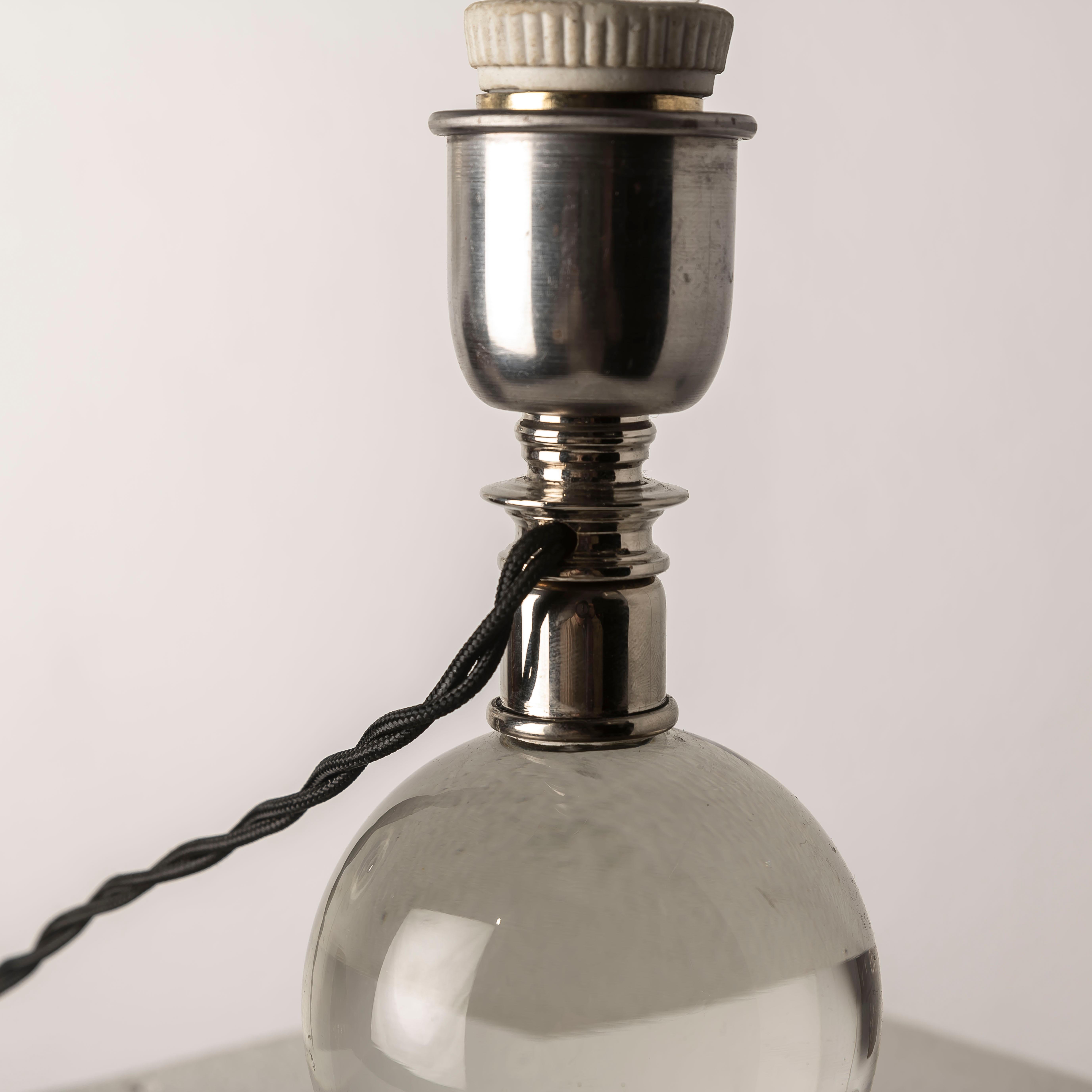 Art Deco Adjustable Table Lamp Model 7706 by Jacques Adnet for Baccarat — France, 1930s For Sale