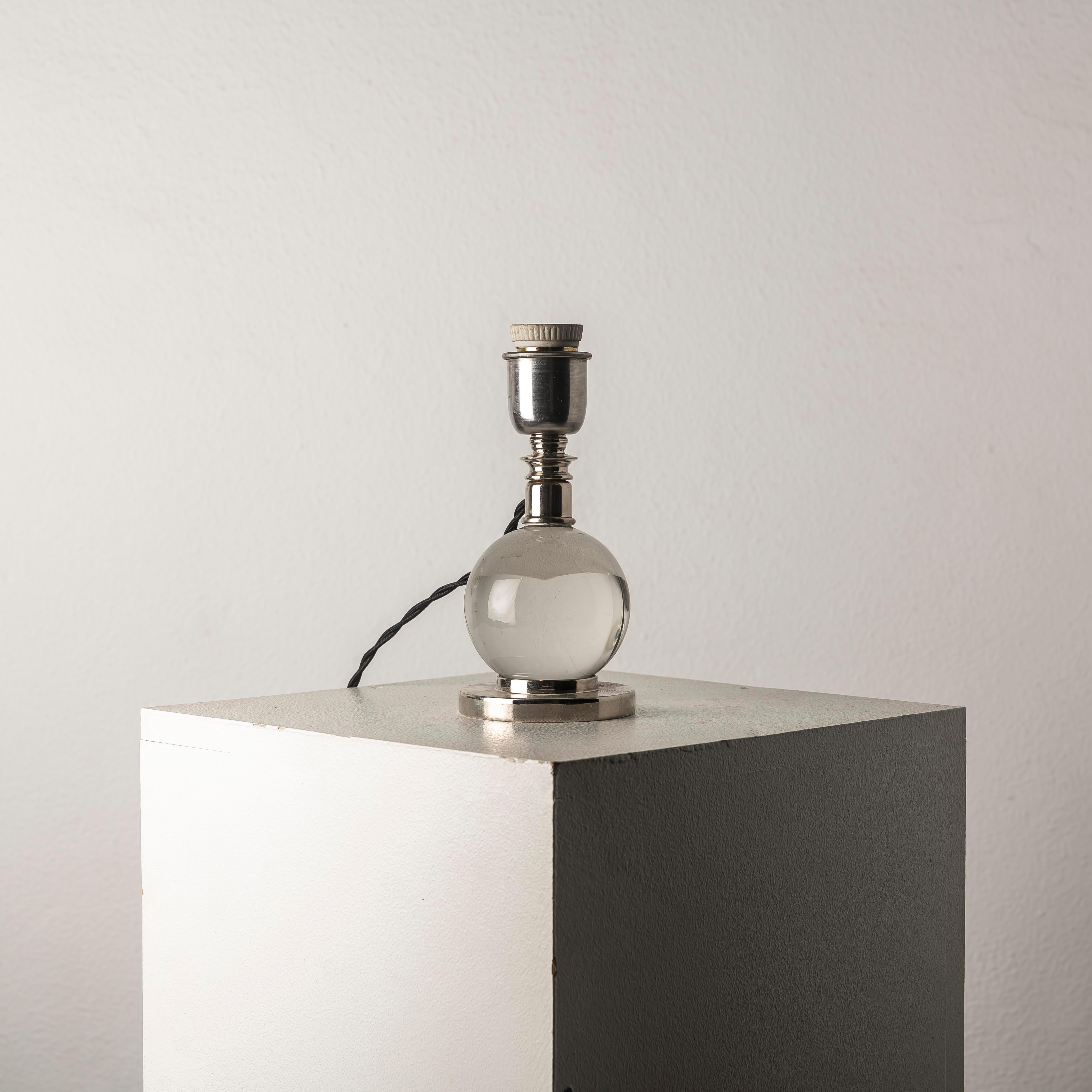 Mid-20th Century Adjustable Table Lamp Model 7706 by Jacques Adnet for Baccarat — France, 1930s For Sale