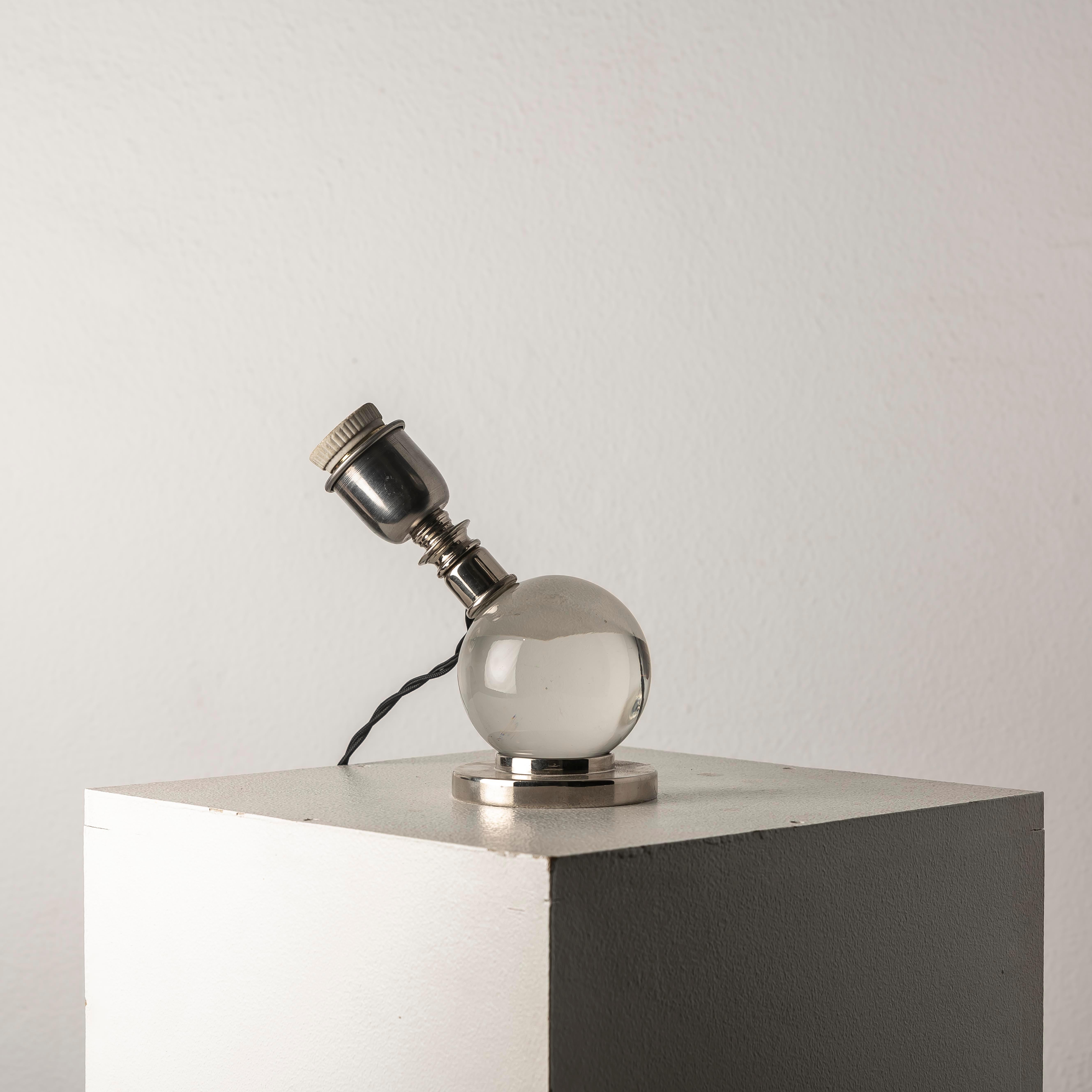 Bronze Adjustable Table Lamp Model 7706 by Jacques Adnet for Baccarat — France, 1930s For Sale