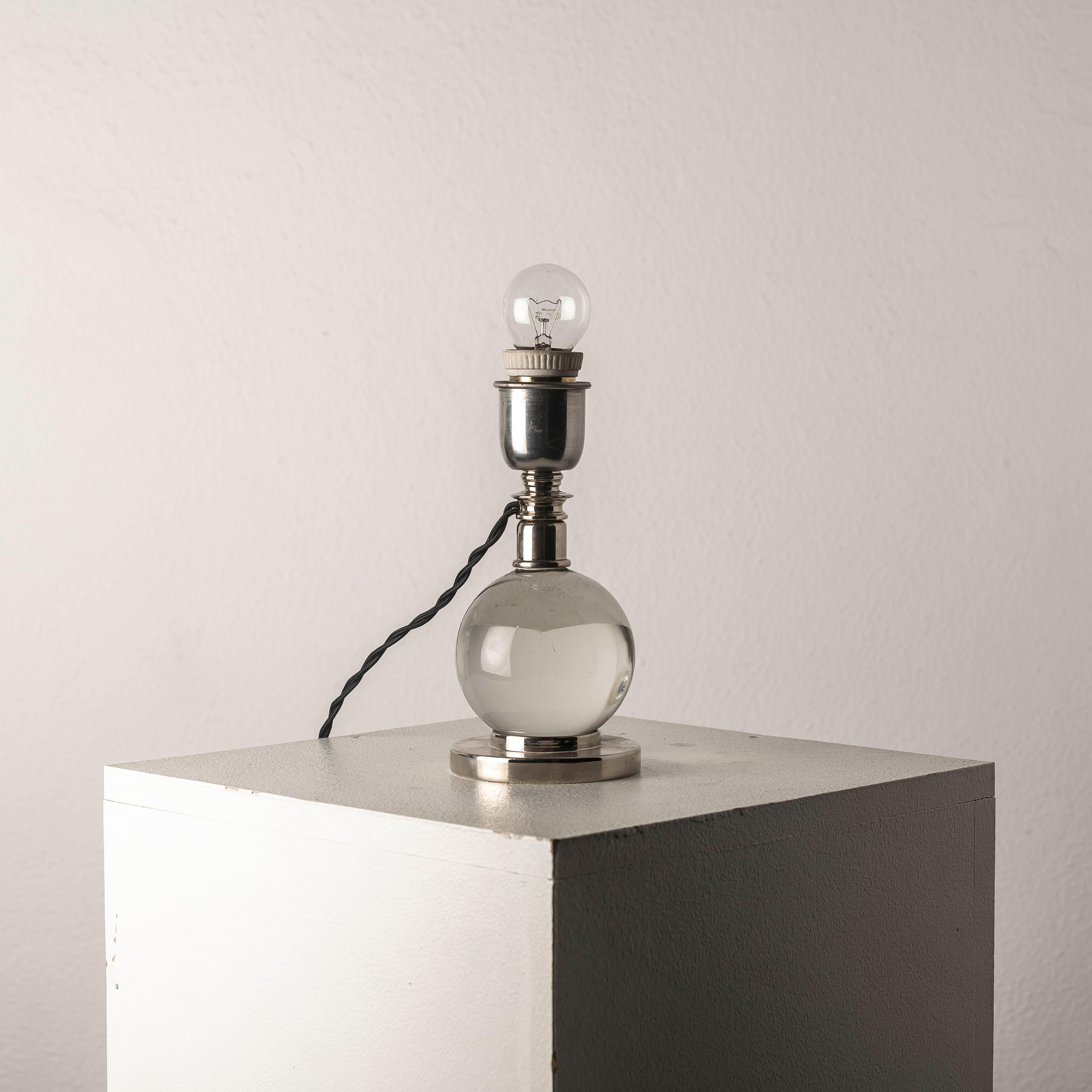 Adjustable Table Lamp Model 7706 by Jacques Adnet for Baccarat — France, 1930s For Sale 2