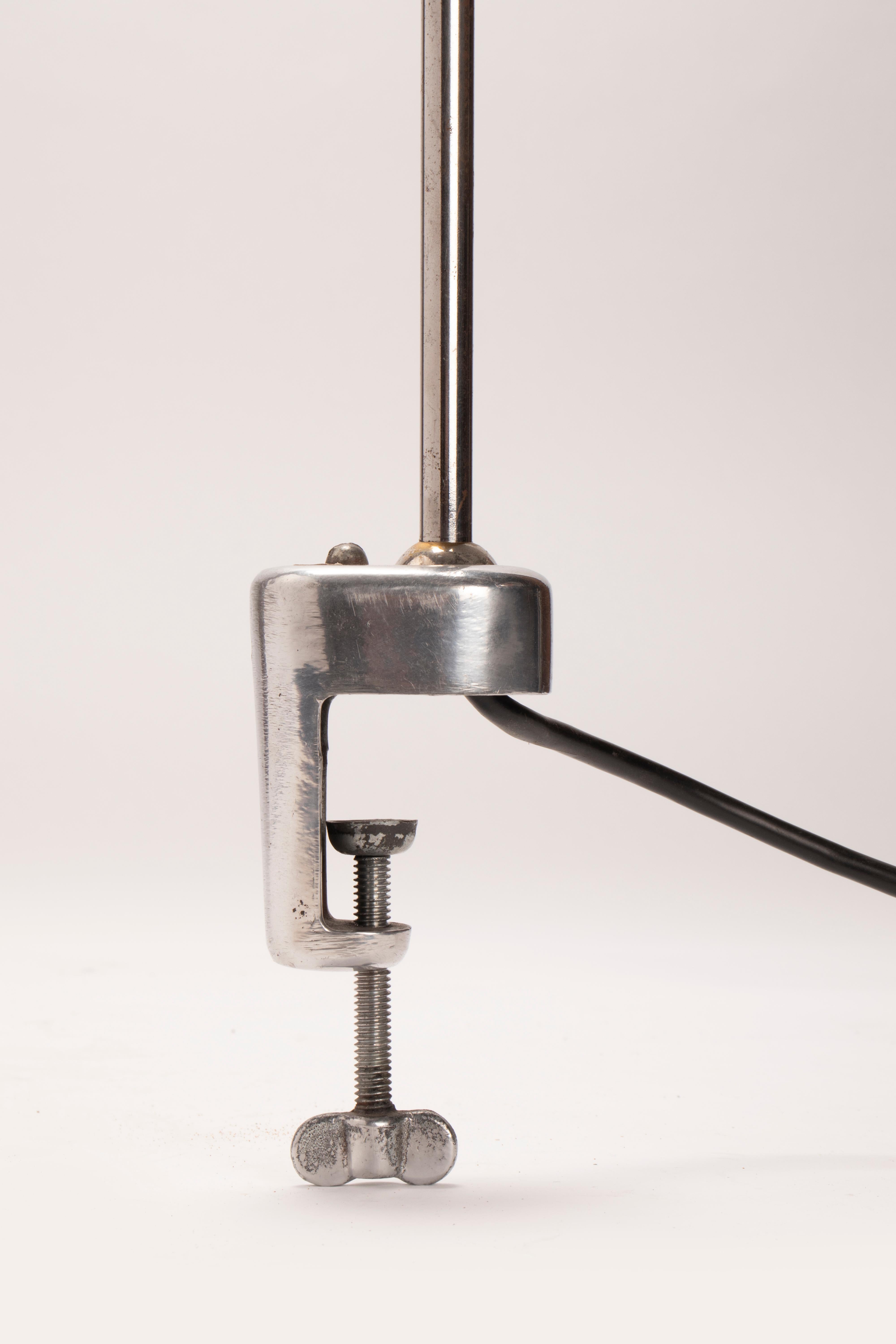 Aluminum Adjustable Table Lamp with Clamp, France, 1930