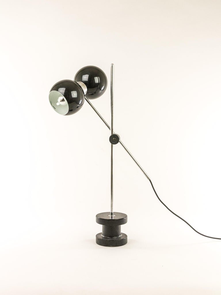 Adjustable Table Lamp with Cast Iron Base by Valenti, 1970s In Good Condition For Sale In Rotterdam, NL