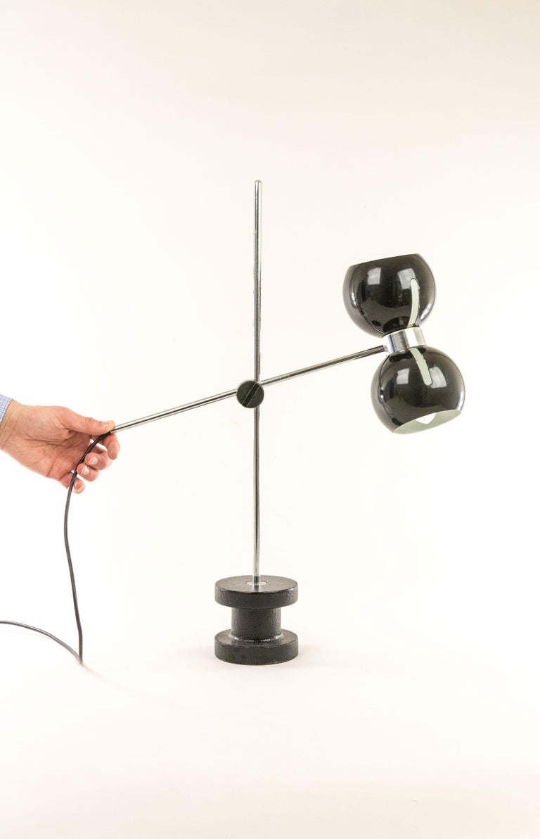 Adjustable Table Lamp with Cast Iron Base by Valenti, 1970s For Sale 1