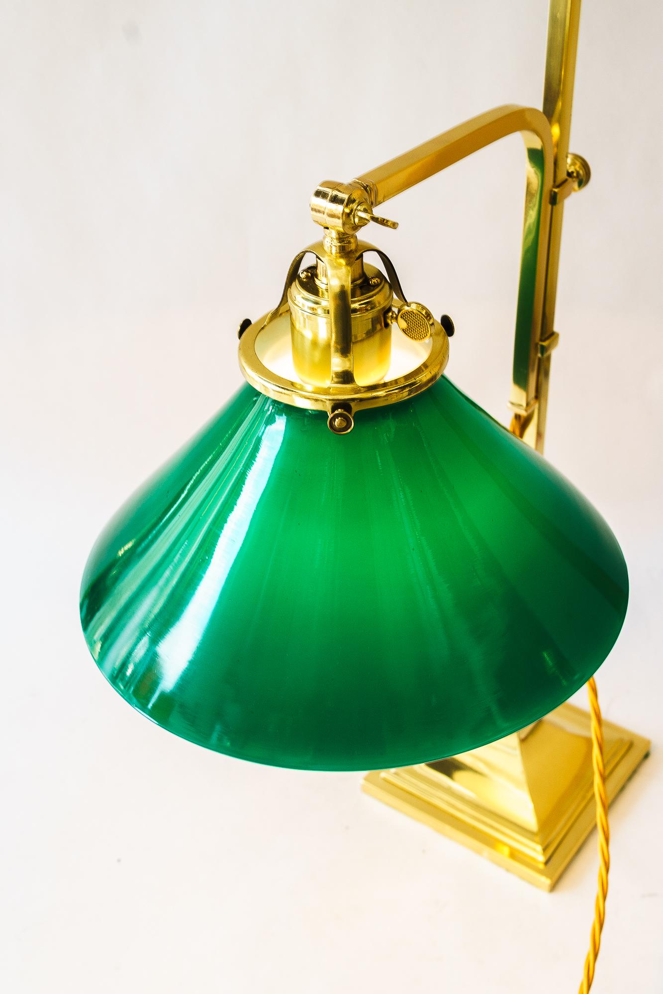 Adjustable table lamp with original opal glass shade vienna around 1920s For Sale 2