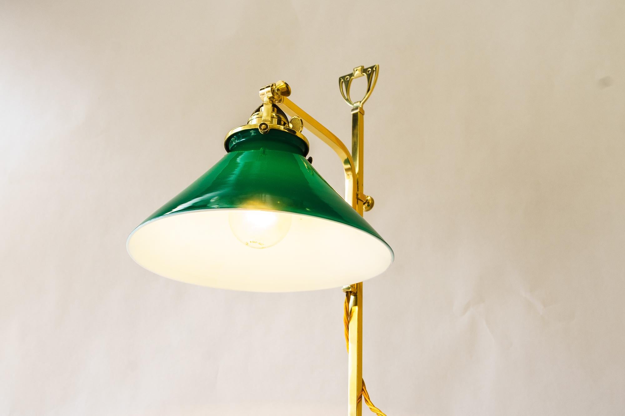 Adjustable table lamp with original opal glass shade vienna around 1920s For Sale 4