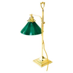 Adjustable table lamp with original opal glass shade vienna around 1920s