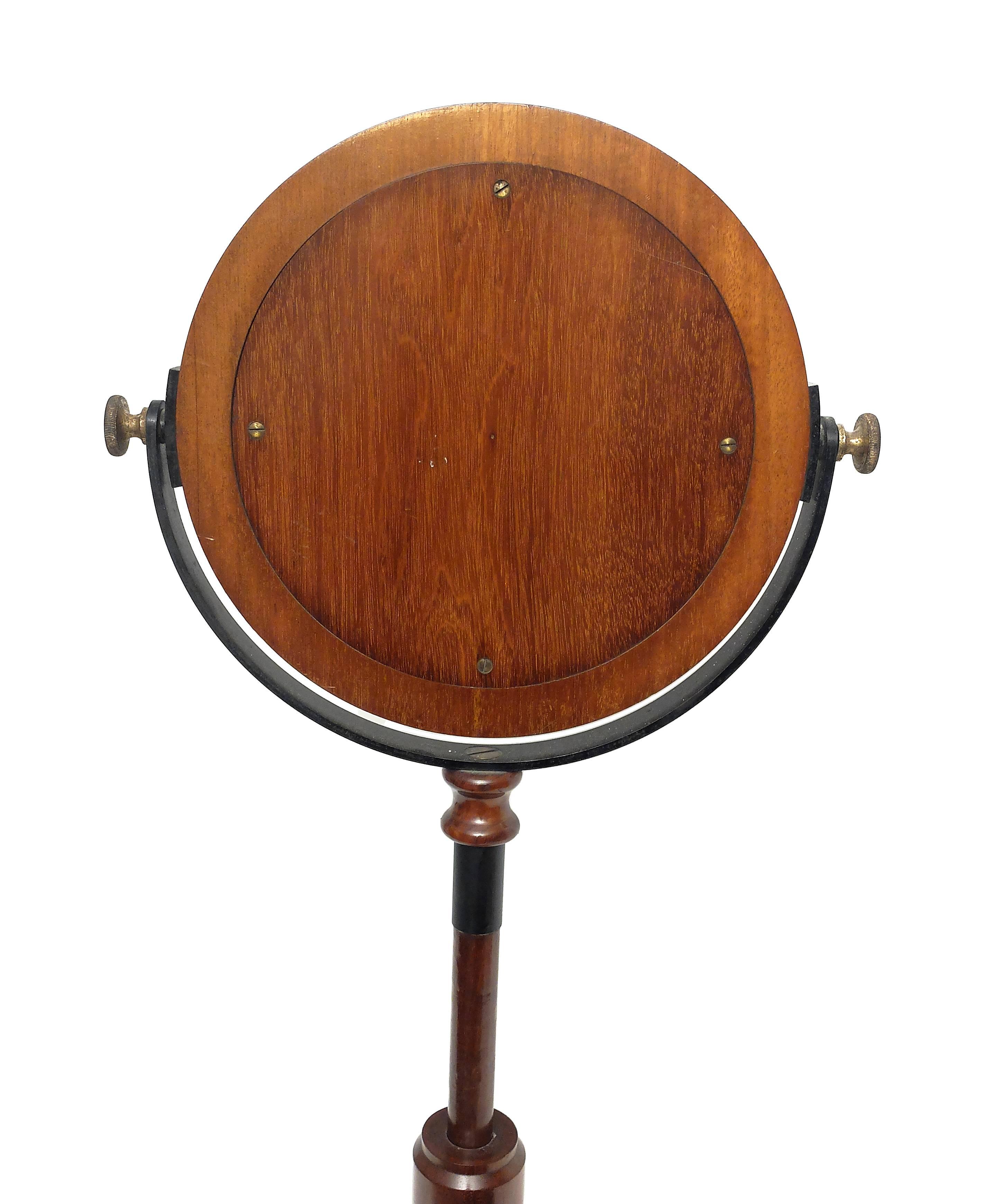Metal Adjustable Table Mirror on Wooden Base, France, circa 1880