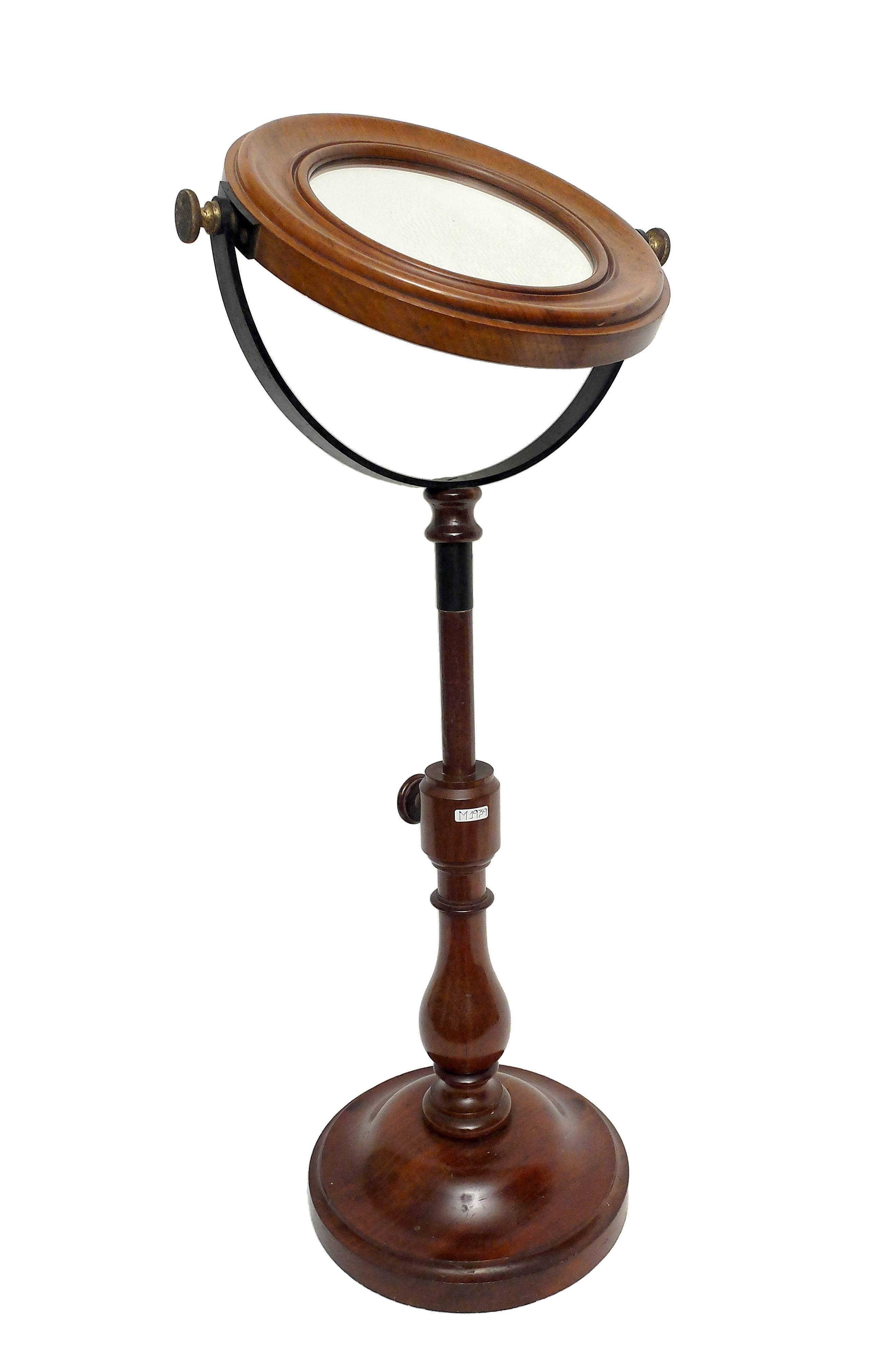 Adjustable Table Mirror on Wooden Base, France, circa 1880 2