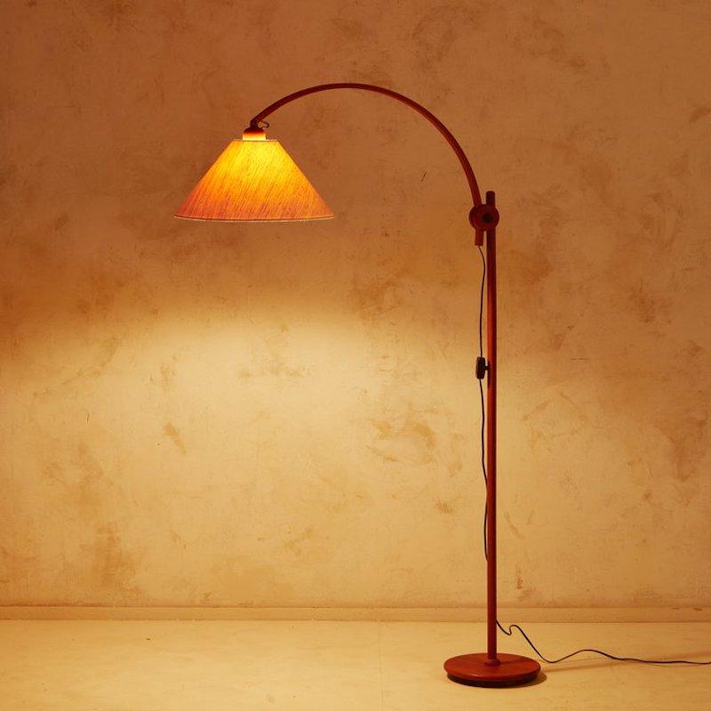 Adjustable Teak Floor Lamp by Domus, Germany, 1970s In Good Condition In Chicago, IL