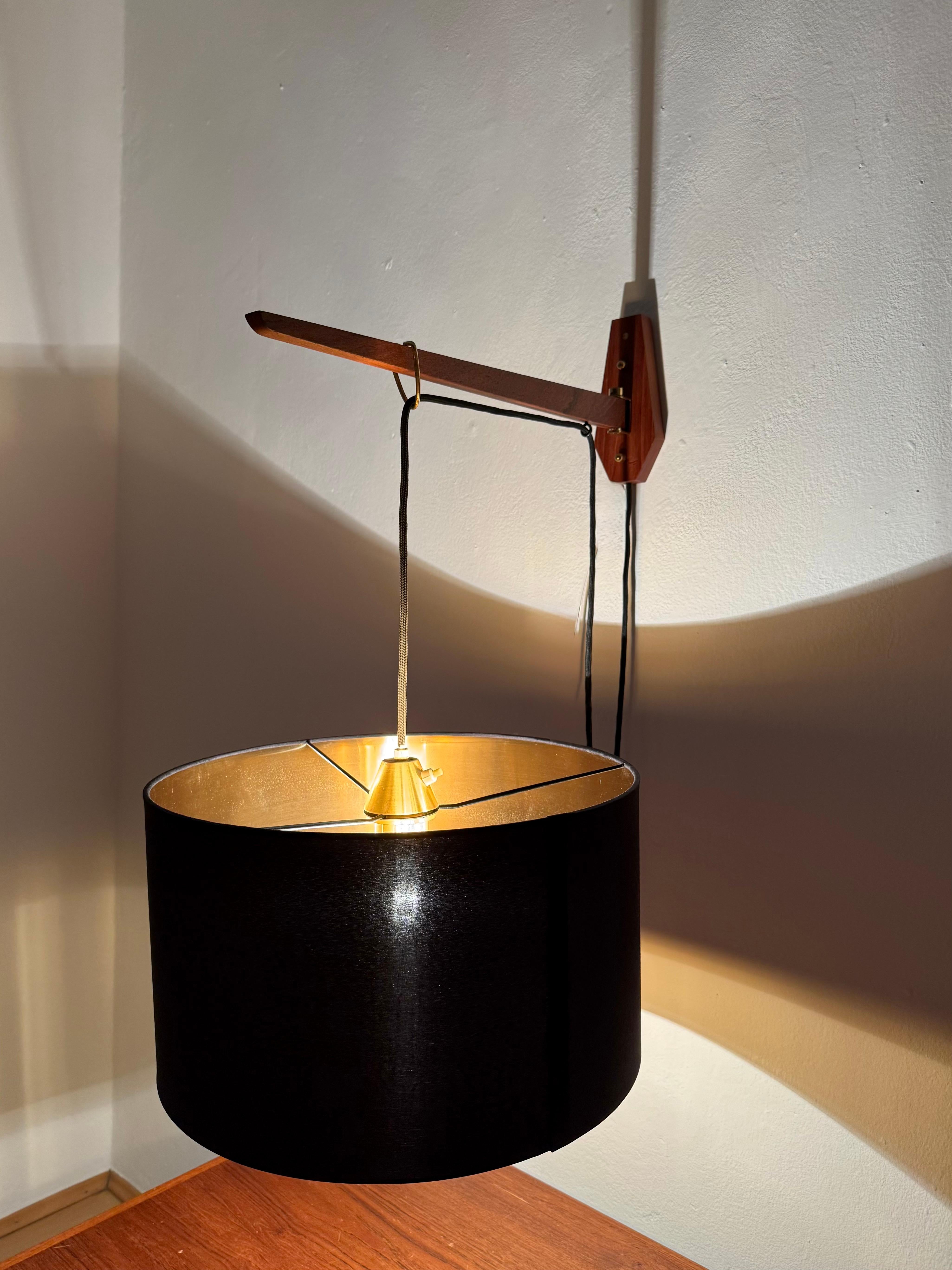 Adjustable Teak Wall Lamp by Kaiser Leuchten For Sale 4