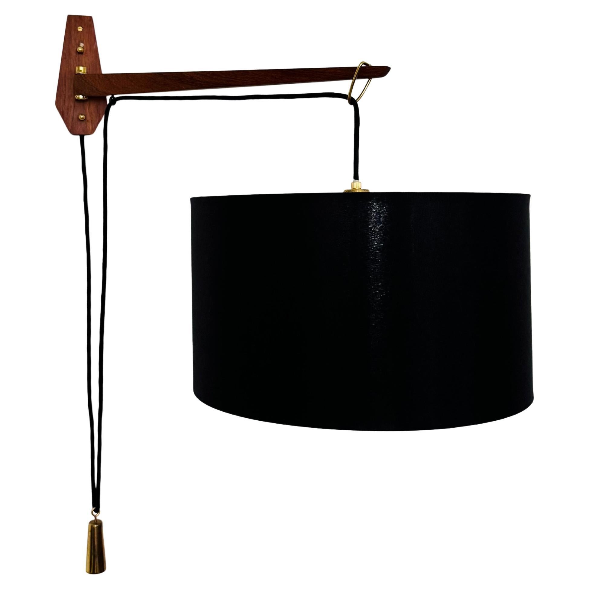 Adjustable Teak Wall Lamp by Kaiser Leuchten For Sale