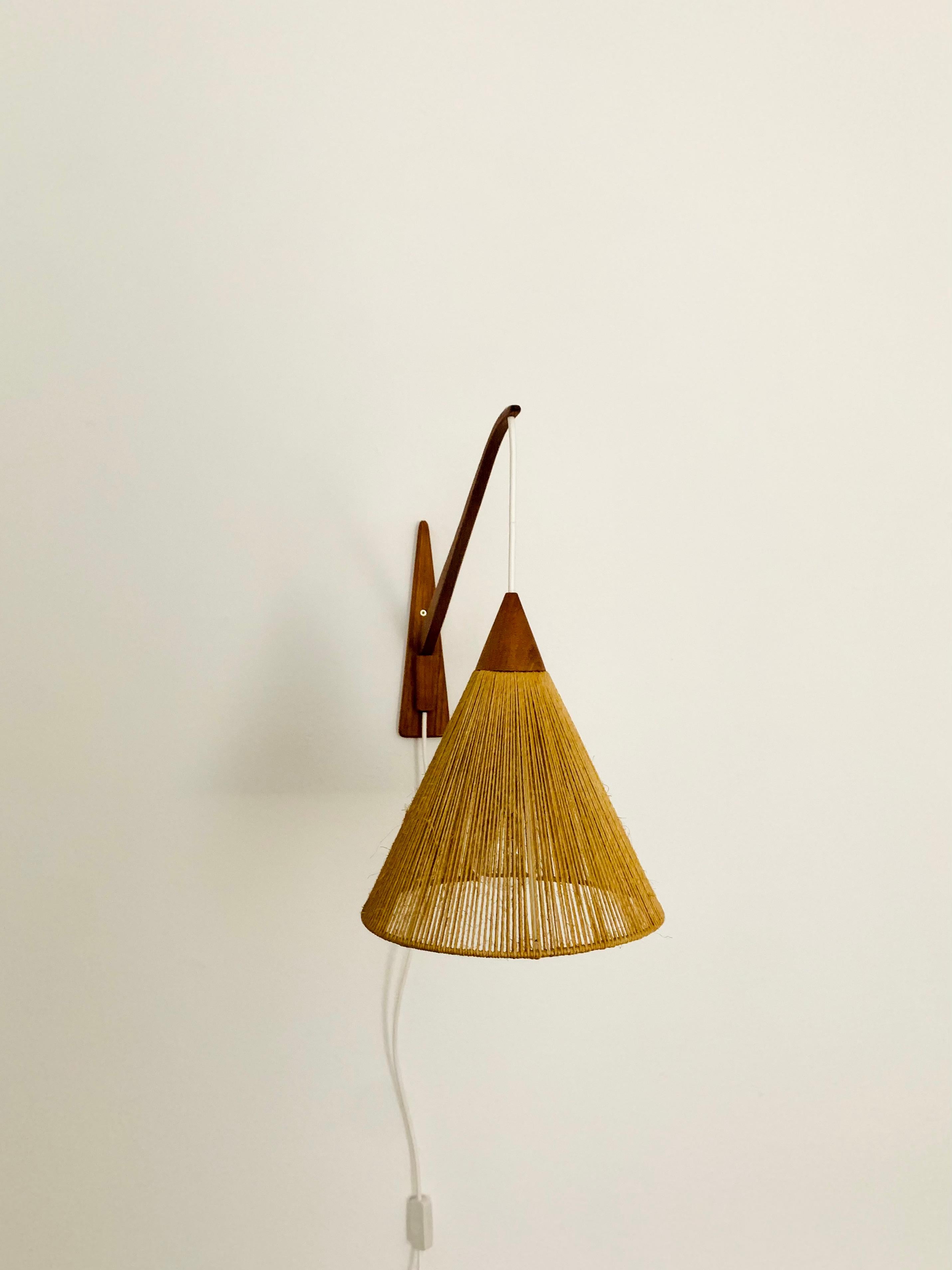 Adjustable Teak Wall Lamp by Temde In Good Condition For Sale In München, DE