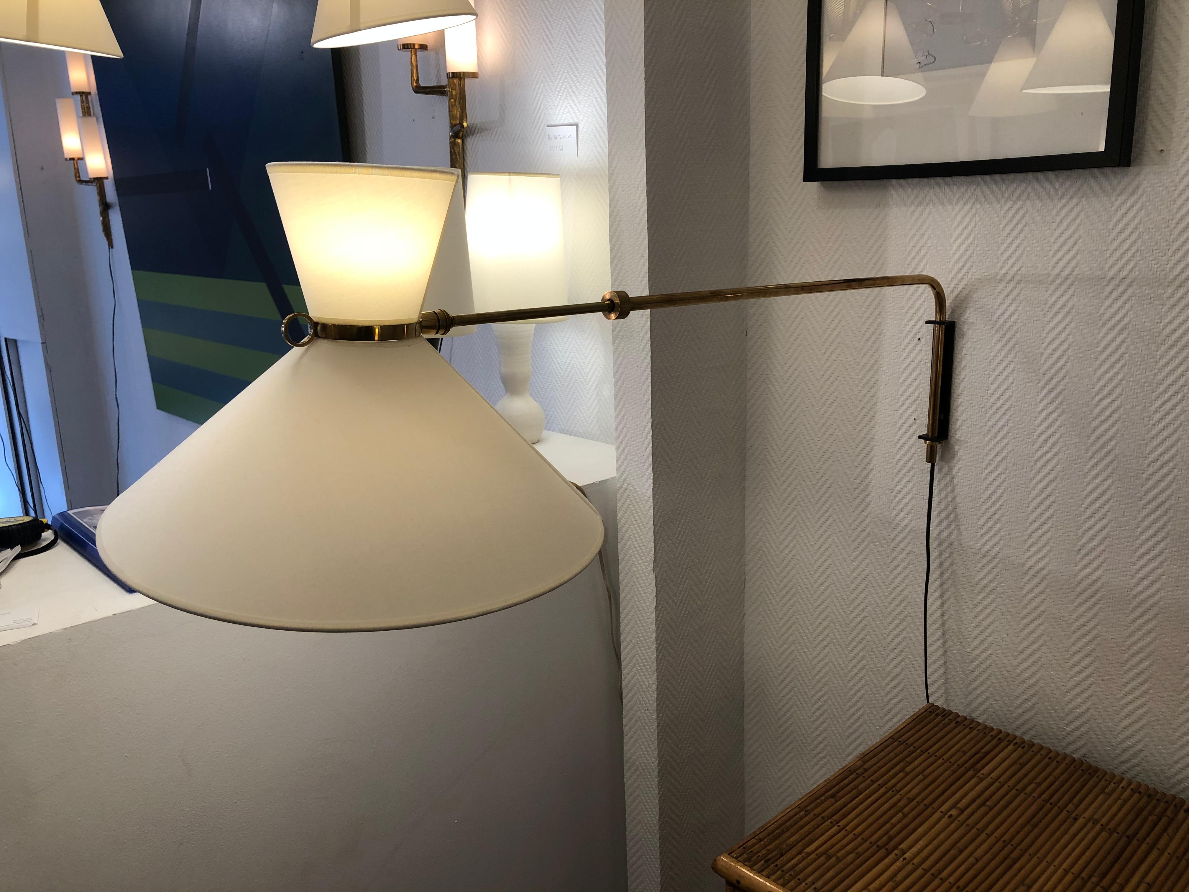 Adjustable Telescopic Wall Lamp by Robert Mathieu, 1950 5