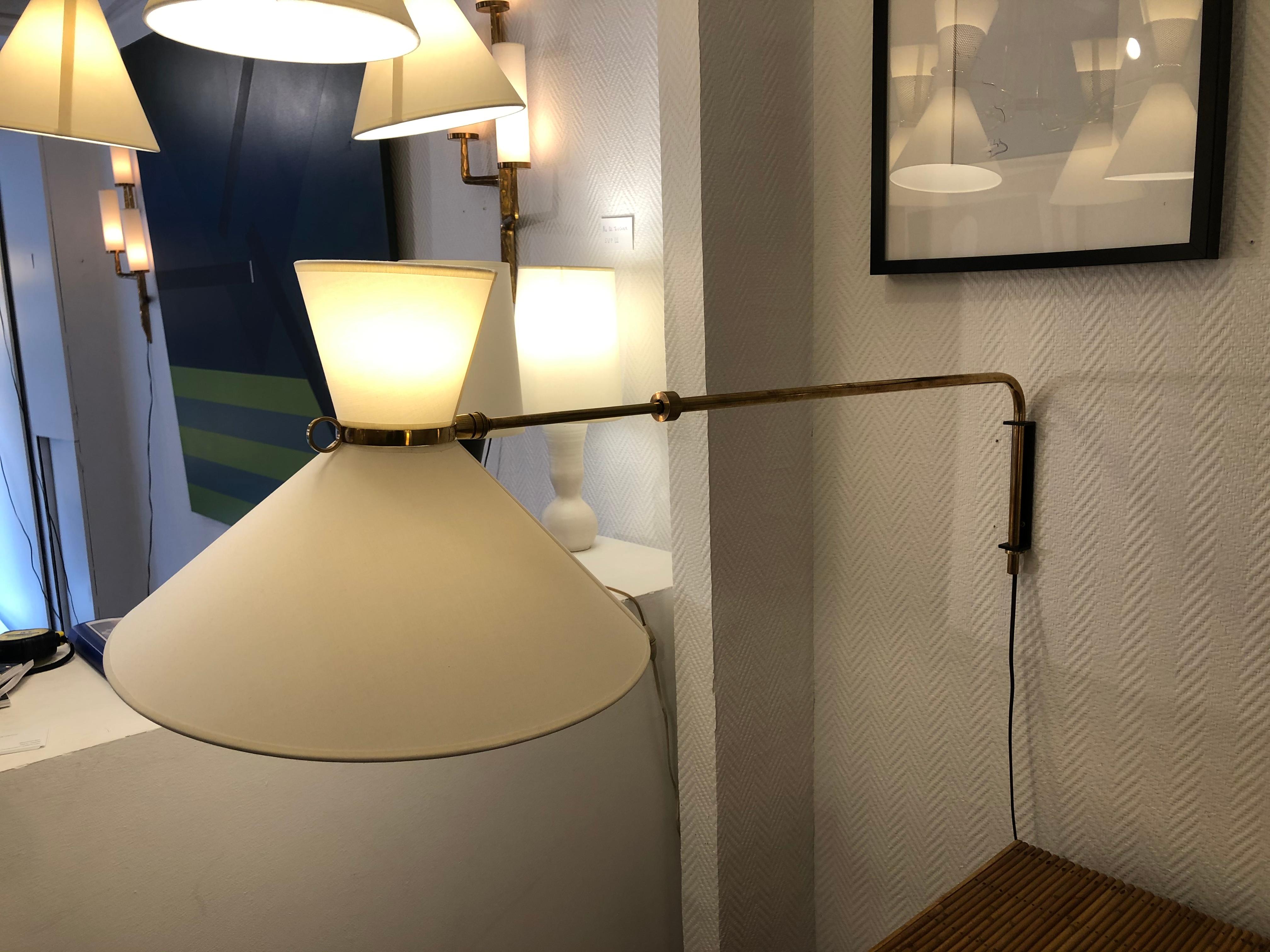 Adjustable Telescopic Wall Lamp by Robert Mathieu, 1950 6