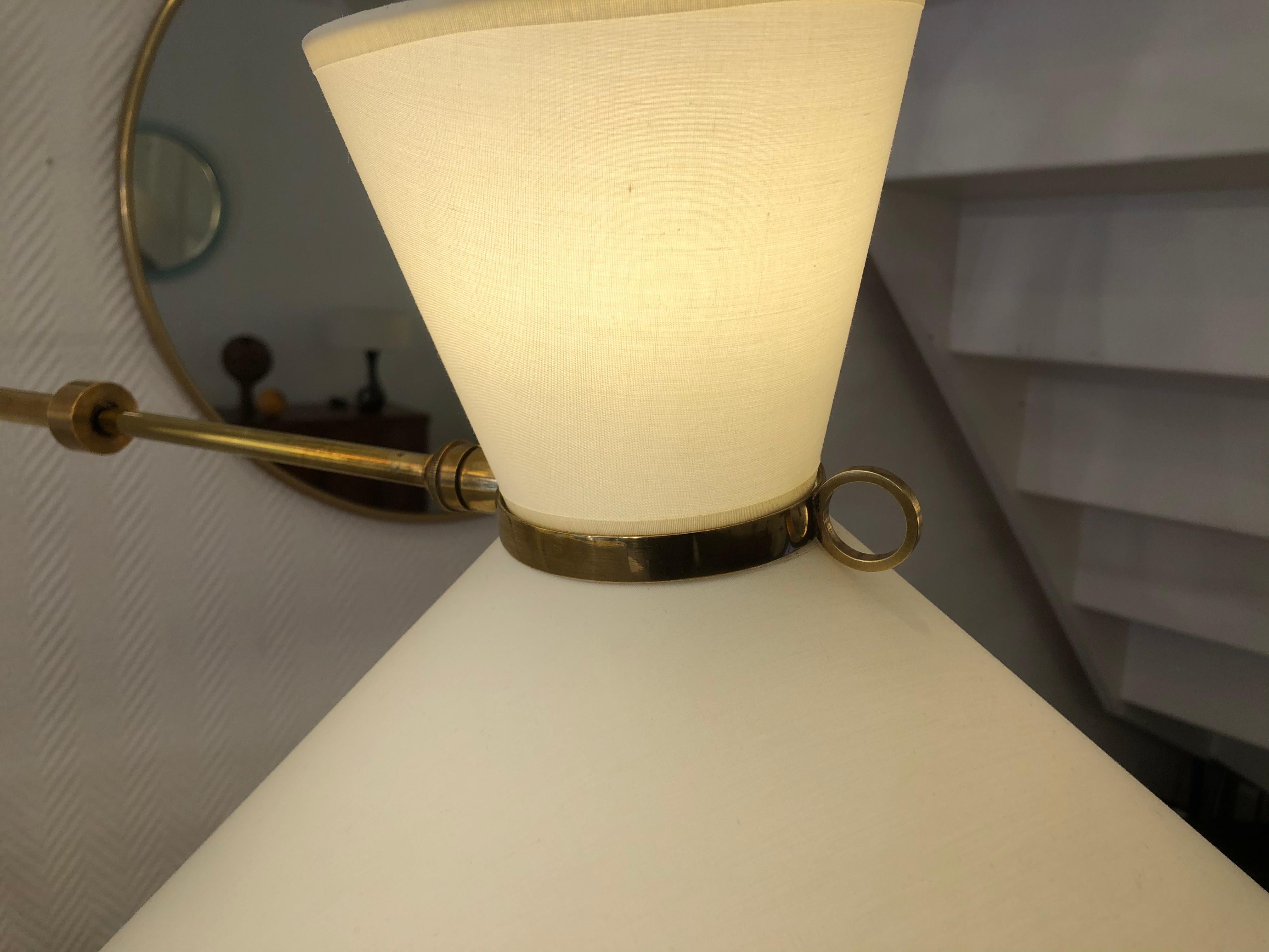French Adjustable Telescopic Wall Lamp by Robert Mathieu, 1950
