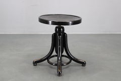 Adjustable Thonet Bentwood Piano Stool, Czechoslovakia , 1930s Black Art Deco