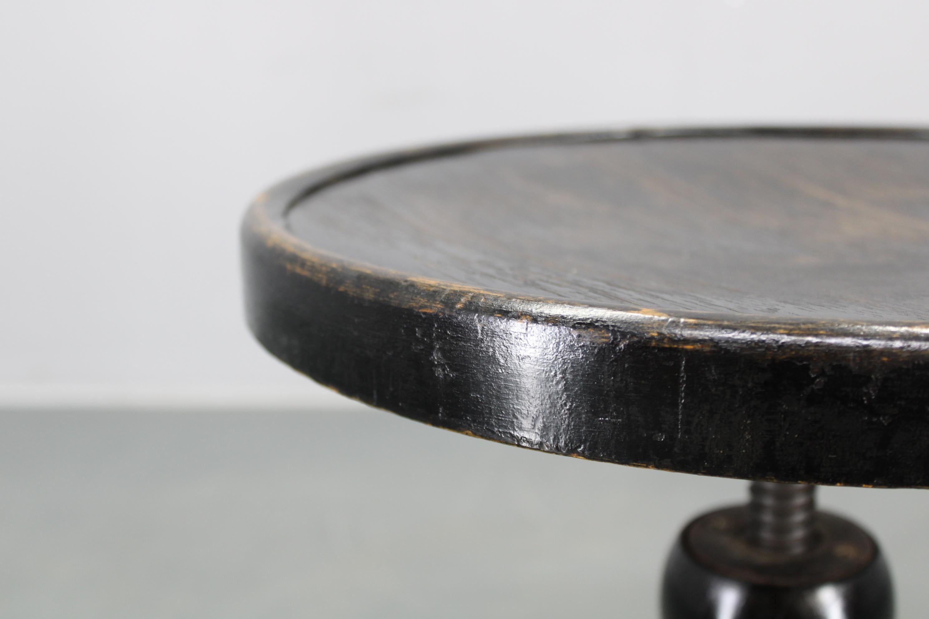 Verstellbarer Thonet Bugholz-Klavierhocker, Tschechoslowakei, 1930er Jahre Schwarzes Art Deco (Geölt) im Angebot