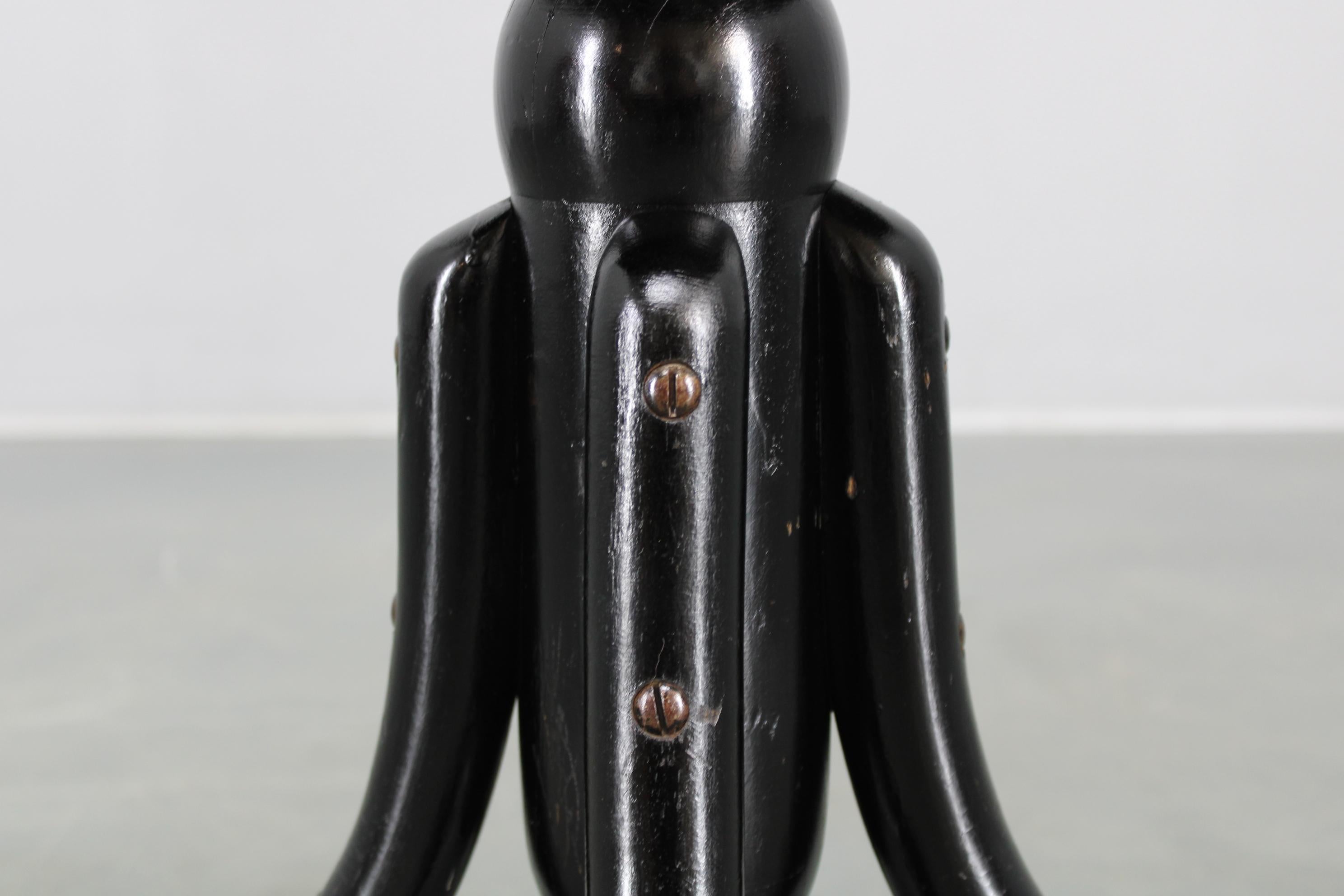 Verstellbarer Thonet Bugholz-Klavierhocker, Tschechoslowakei, 1930er Jahre Schwarzes Art Deco (Holz) im Angebot