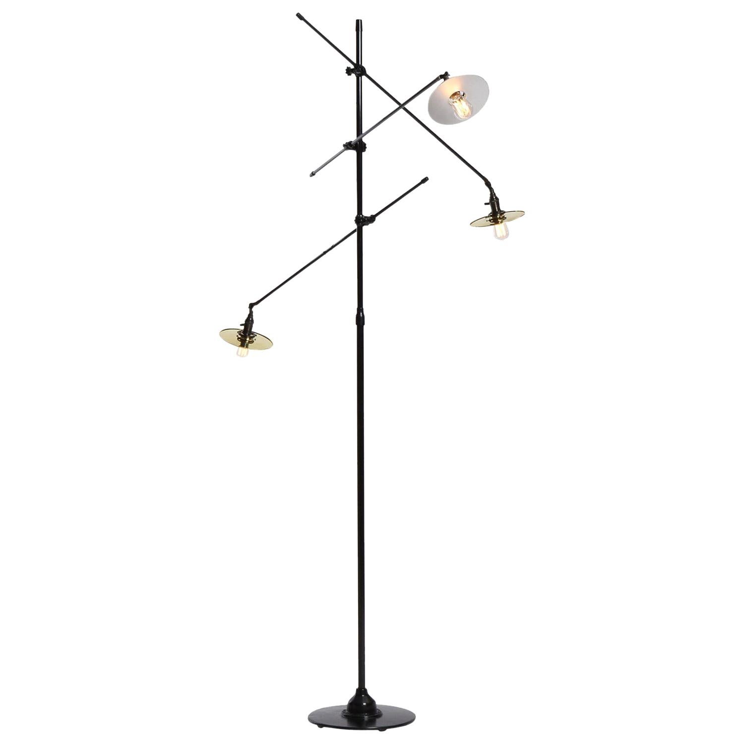 Adjustable Three-Arm O.C. White Floor Lamp Customized For Sale
