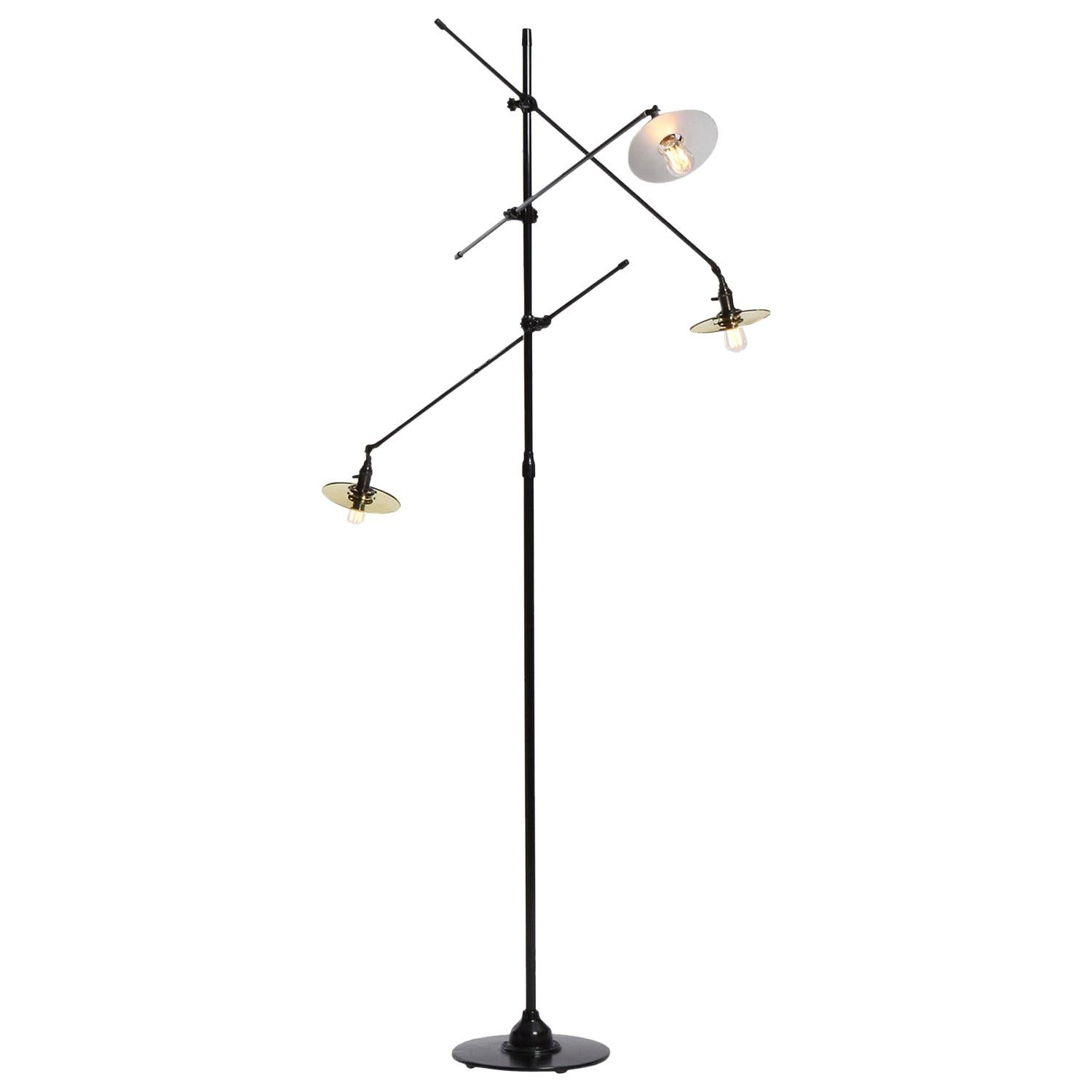 Adjustable 3 Arm Floor Lamp by O.C. White for O.C. White Co., 1900s