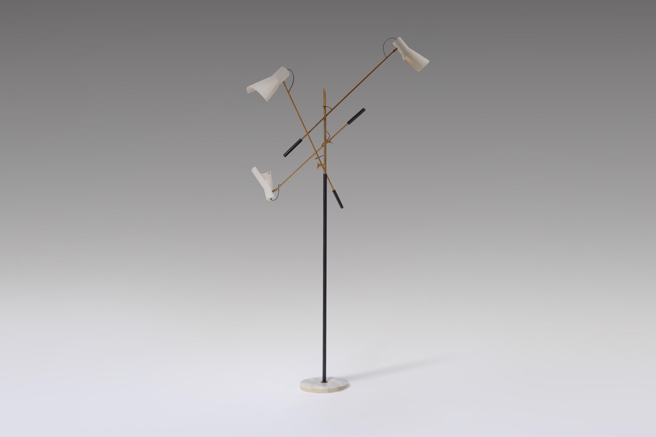 Adjustable Three-Armed Floor Lamp by Stilnovo 3