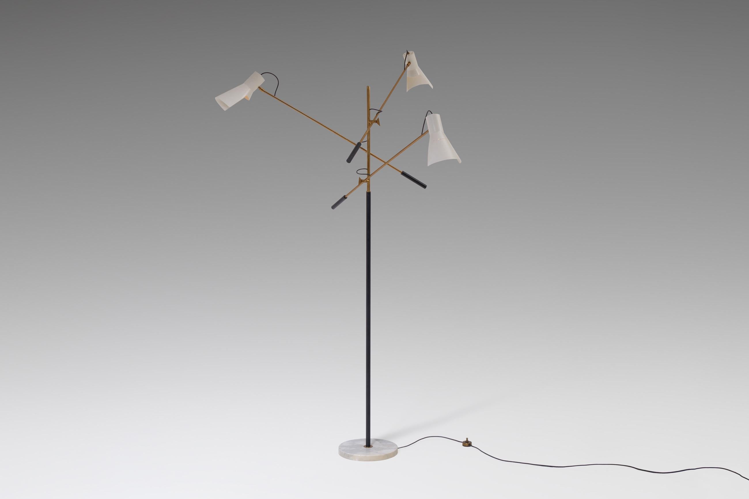 European Adjustable Three-Armed Floor Lamp by Stilnovo