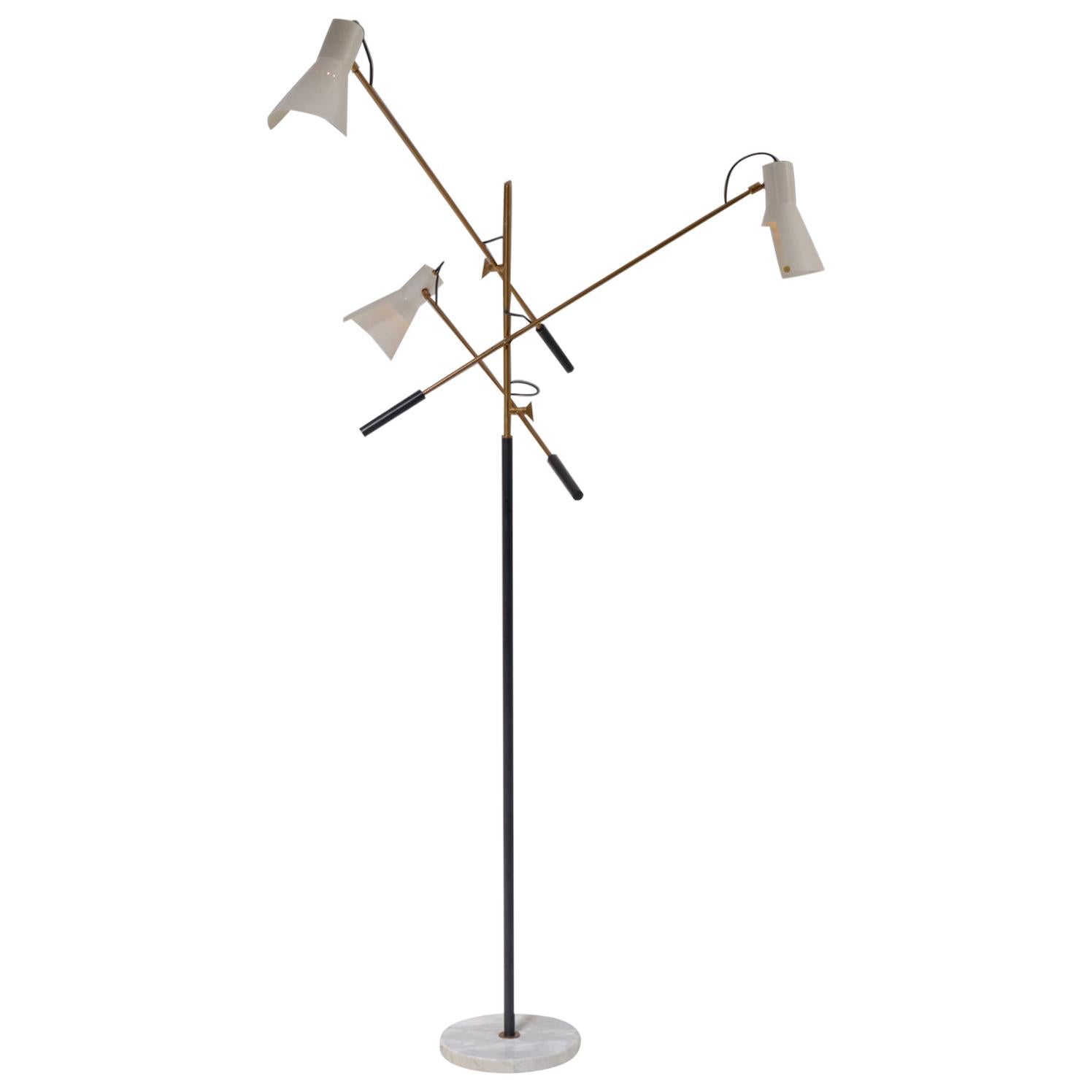 Adjustable Three-Armed Floor Lamp by Stilnovo