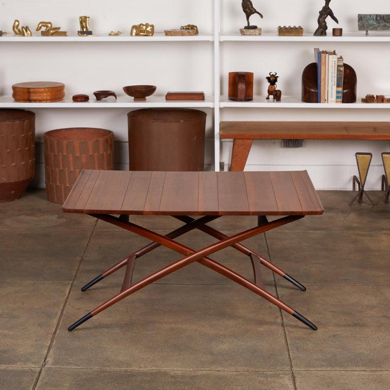 Adjustable Three-Height Coffee or Dining Table by Edward Wormley for Dunbar In Excellent Condition For Sale In Los Angeles, CA