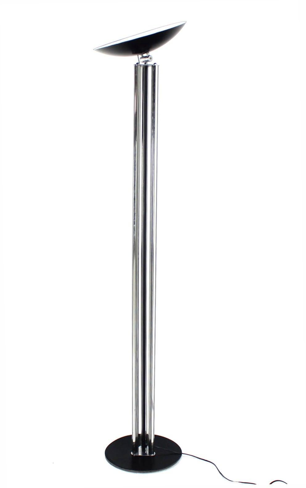 Mid-Century Modern Adjustable Tilt Head Shade Mid Century Modern Floor Lamp with Dimmer MINT! For Sale