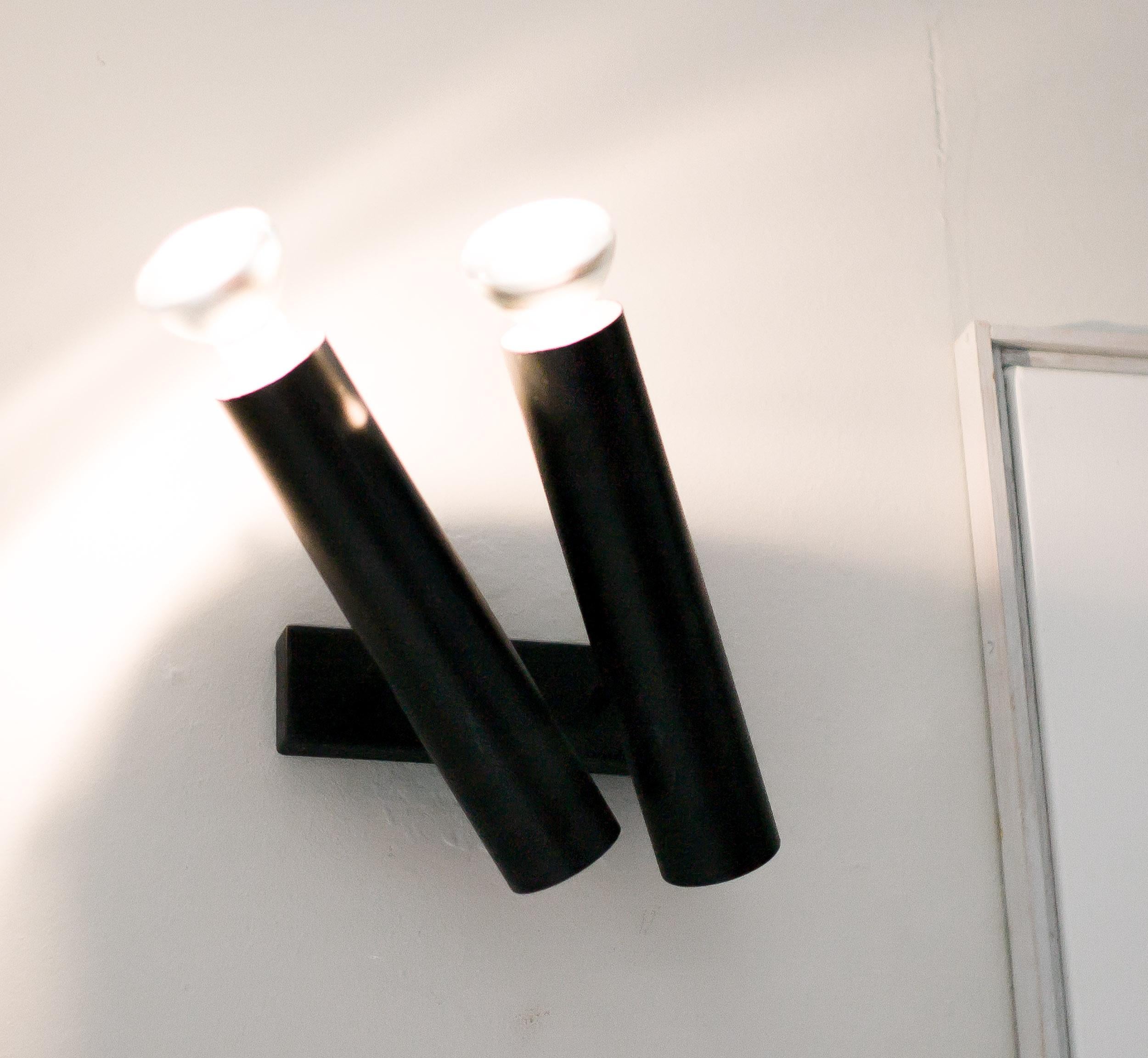 Verstellbare röhrenförmige doppelwandige leuchte von Jean René Caillette  im Zustand „Gut“ im Angebot in Dronten, NL