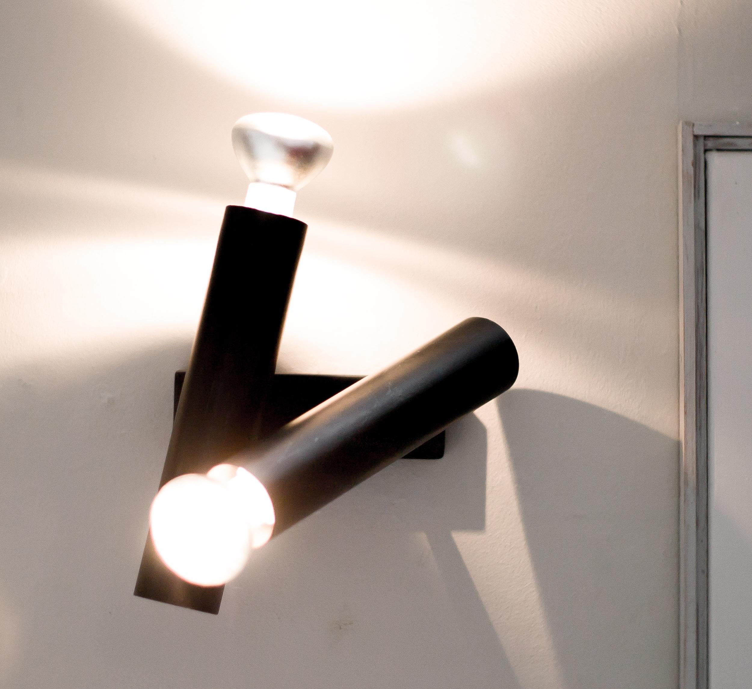Mid-20th Century Adjustable Tubular Twin Sconce by Jean René Caillette  For Sale