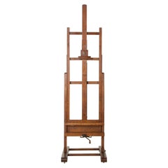 Adjustable Two Ways French Cherry Wood Floor Easel with Double Mechanism