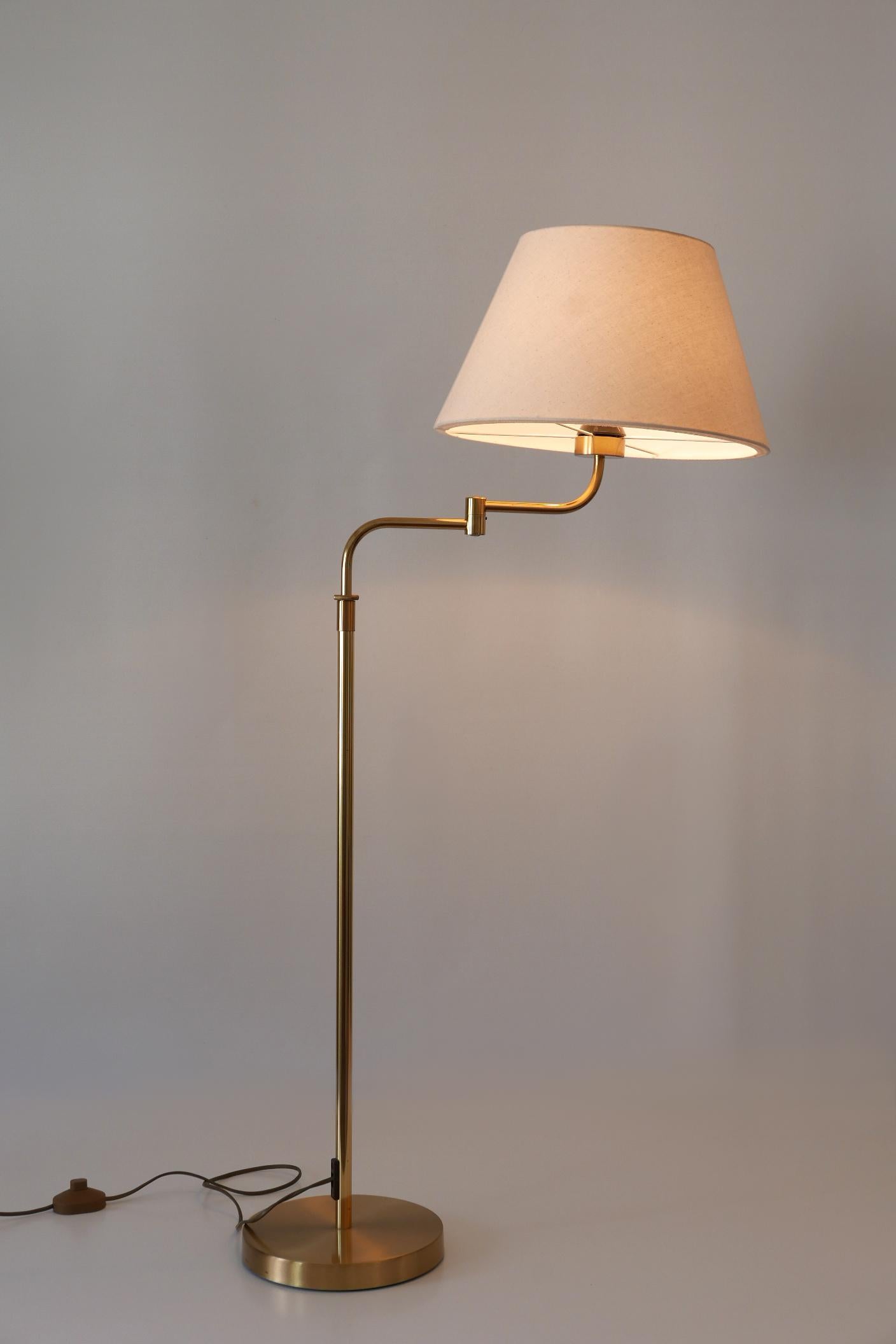 Adjustable Vintage Floor Lamp or Reading Light by Sölken Leuchten Germany 1980s For Sale 7