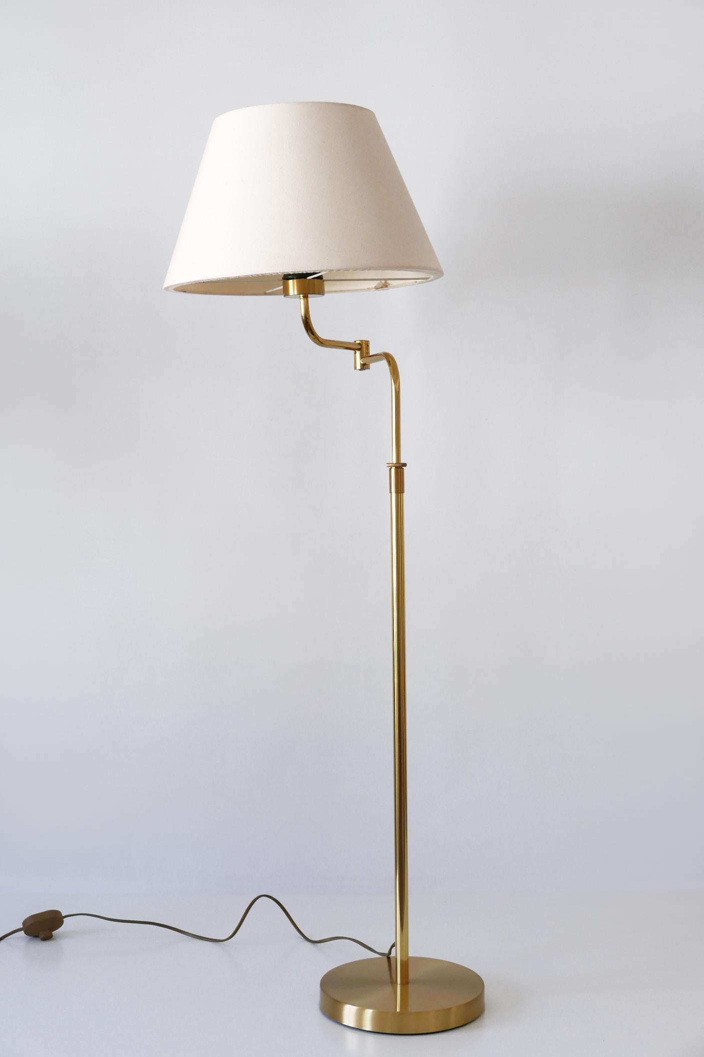Adjustable Vintage Floor Lamp or Reading Light by Sölken Leuchten Germany 1980s For Sale 8