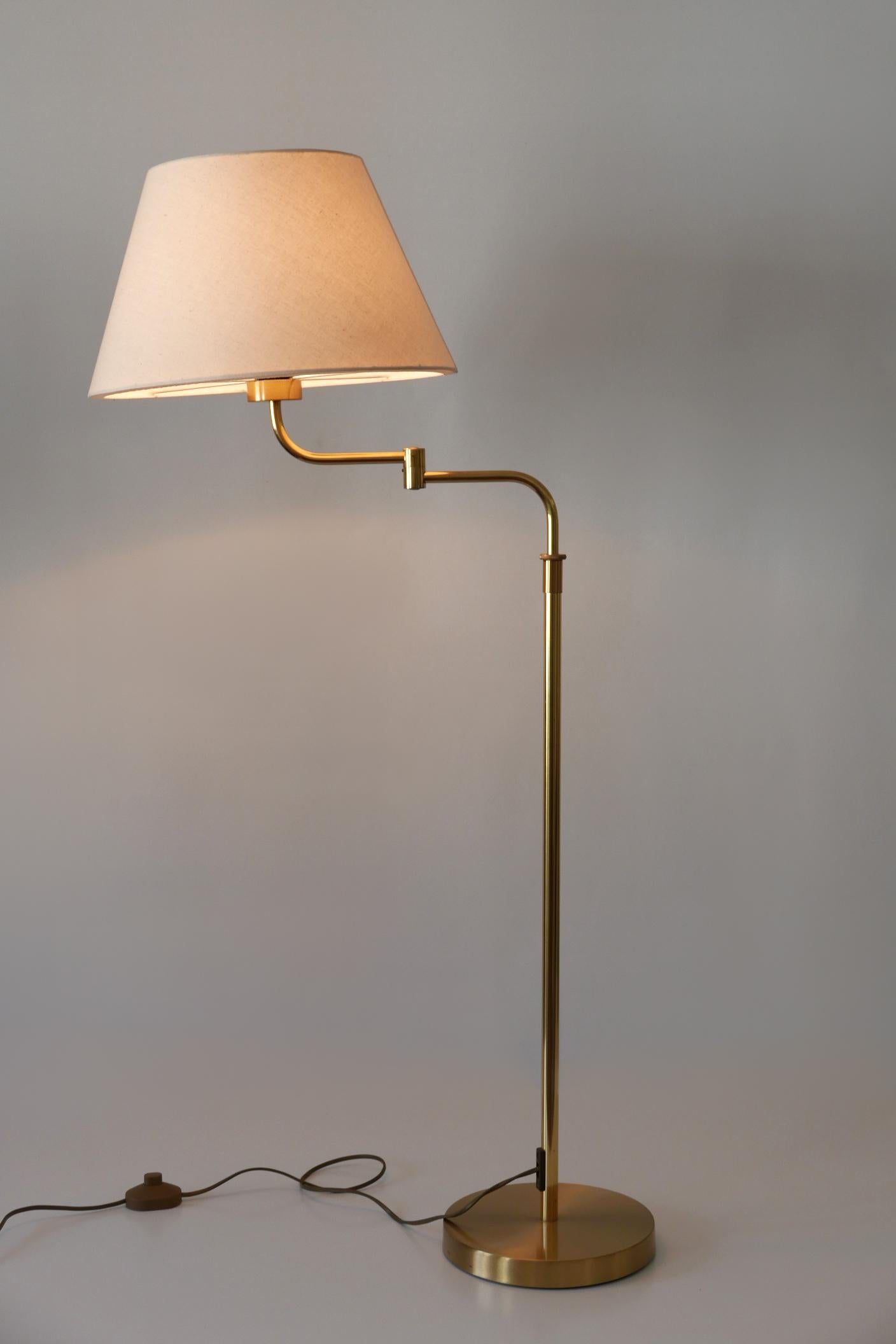 Adjustable Vintage Floor Lamp or Reading Light by Sölken Leuchten Germany 1980s For Sale 9