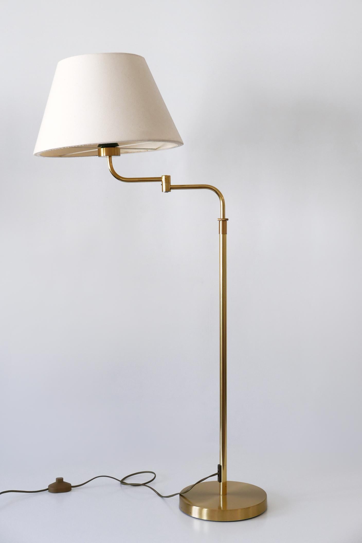 Adjustable Vintage Floor Lamp or Reading Light by Sölken Leuchten Germany 1980s For Sale 10