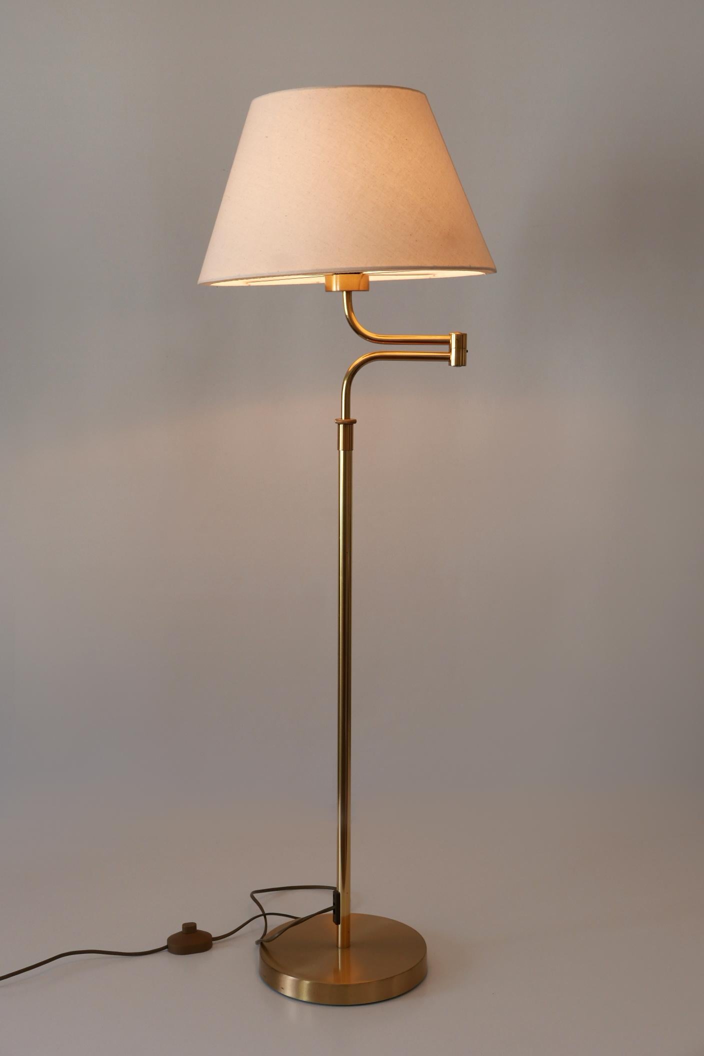 Adjustable Vintage Floor Lamp or Reading Light by Sölken Leuchten Germany 1980s For Sale 11