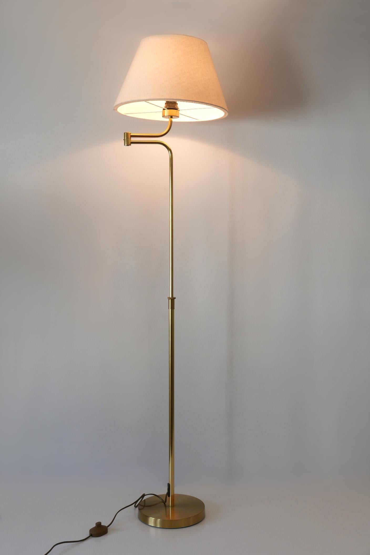 Mid-Century Modern Adjustable Vintage Floor Lamp or Reading Light by Sölken Leuchten Germany 1980s For Sale