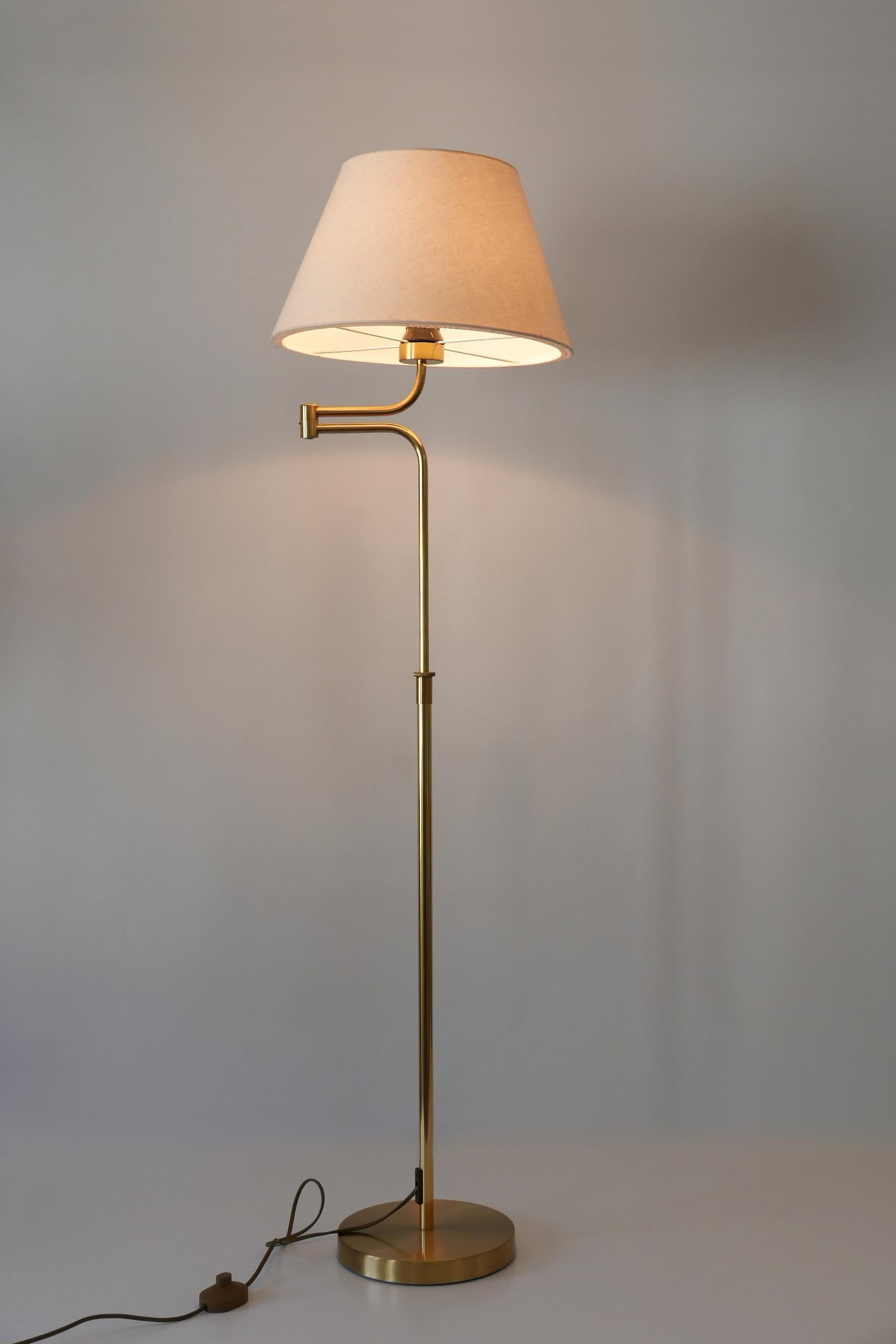 Late 20th Century Adjustable Vintage Floor Lamp or Reading Light by Sölken Leuchten Germany 1980s For Sale