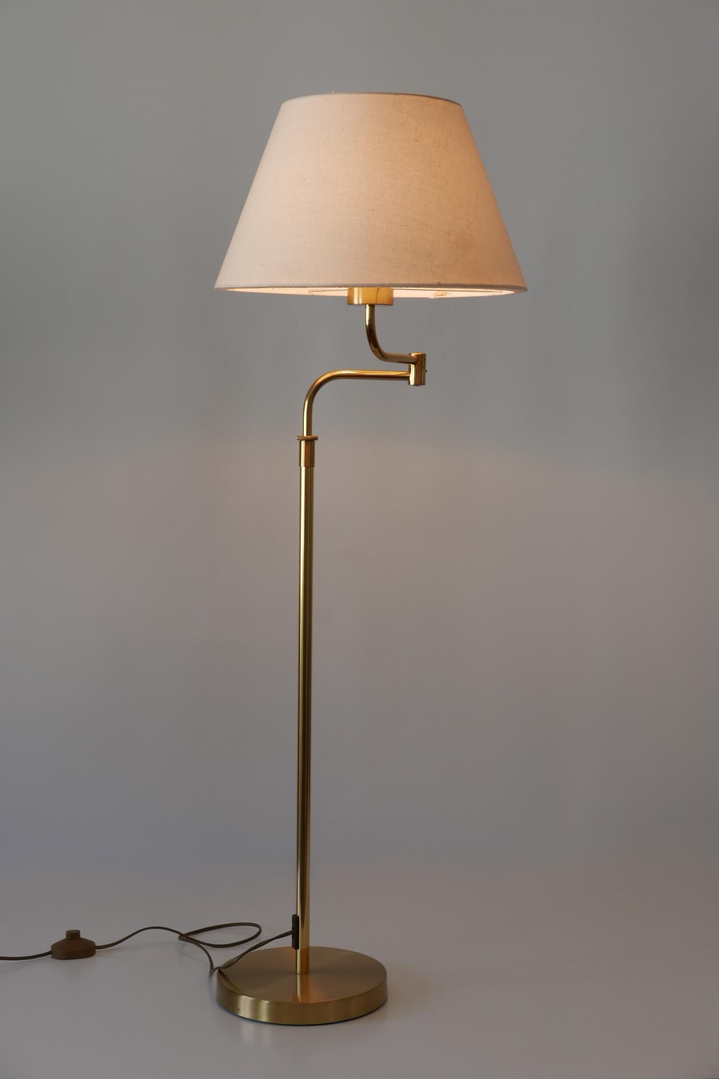 Adjustable Vintage Floor Lamp or Reading Light by Sölken Leuchten Germany 1980s For Sale 1