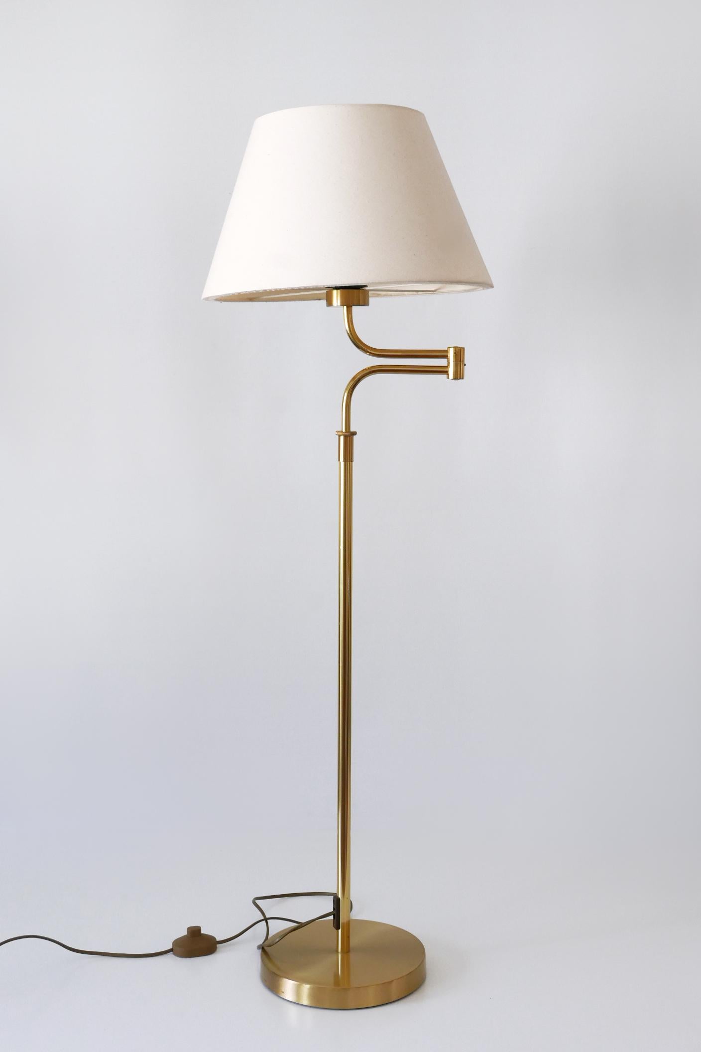 Adjustable Vintage Floor Lamp or Reading Light by Sölken Leuchten Germany 1980s For Sale 2