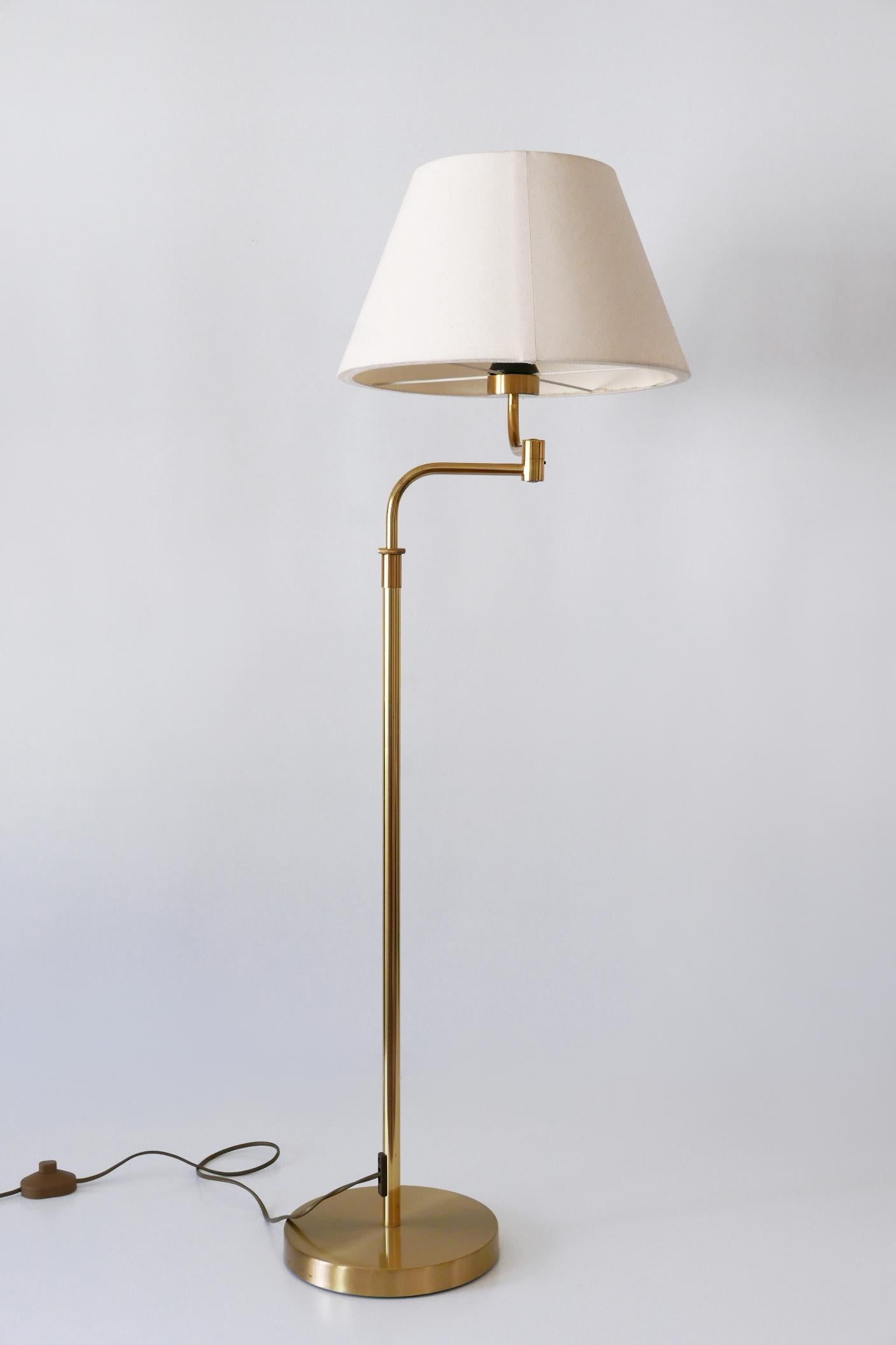 Adjustable Vintage Floor Lamp or Reading Light by Sölken Leuchten Germany 1980s For Sale 3