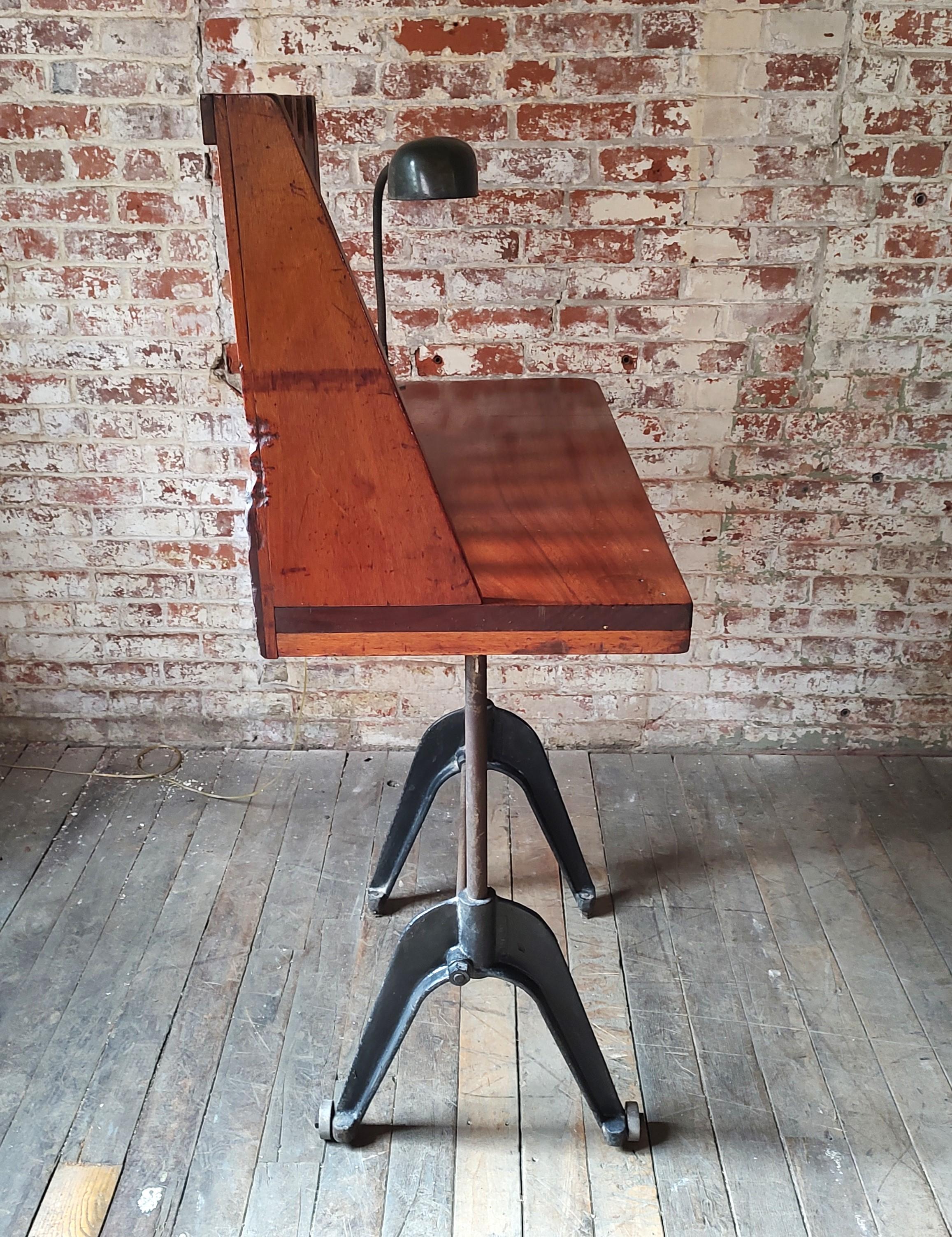 Adjustable Vintage Industrial Desk For Sale 3